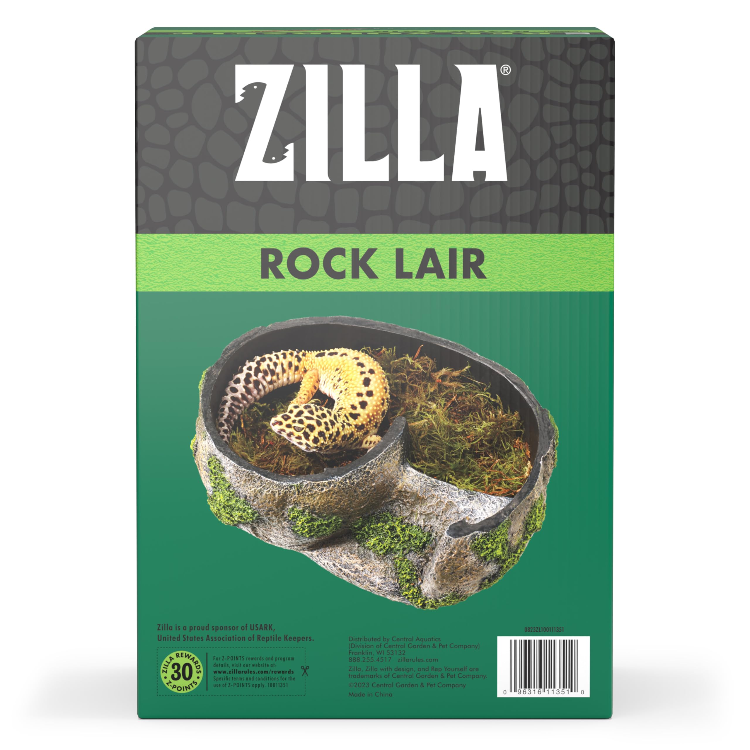 Zilla Medium Grey Pet Terrarium Rock Lair - Ideal Hideout for Reptiles and Small Animals