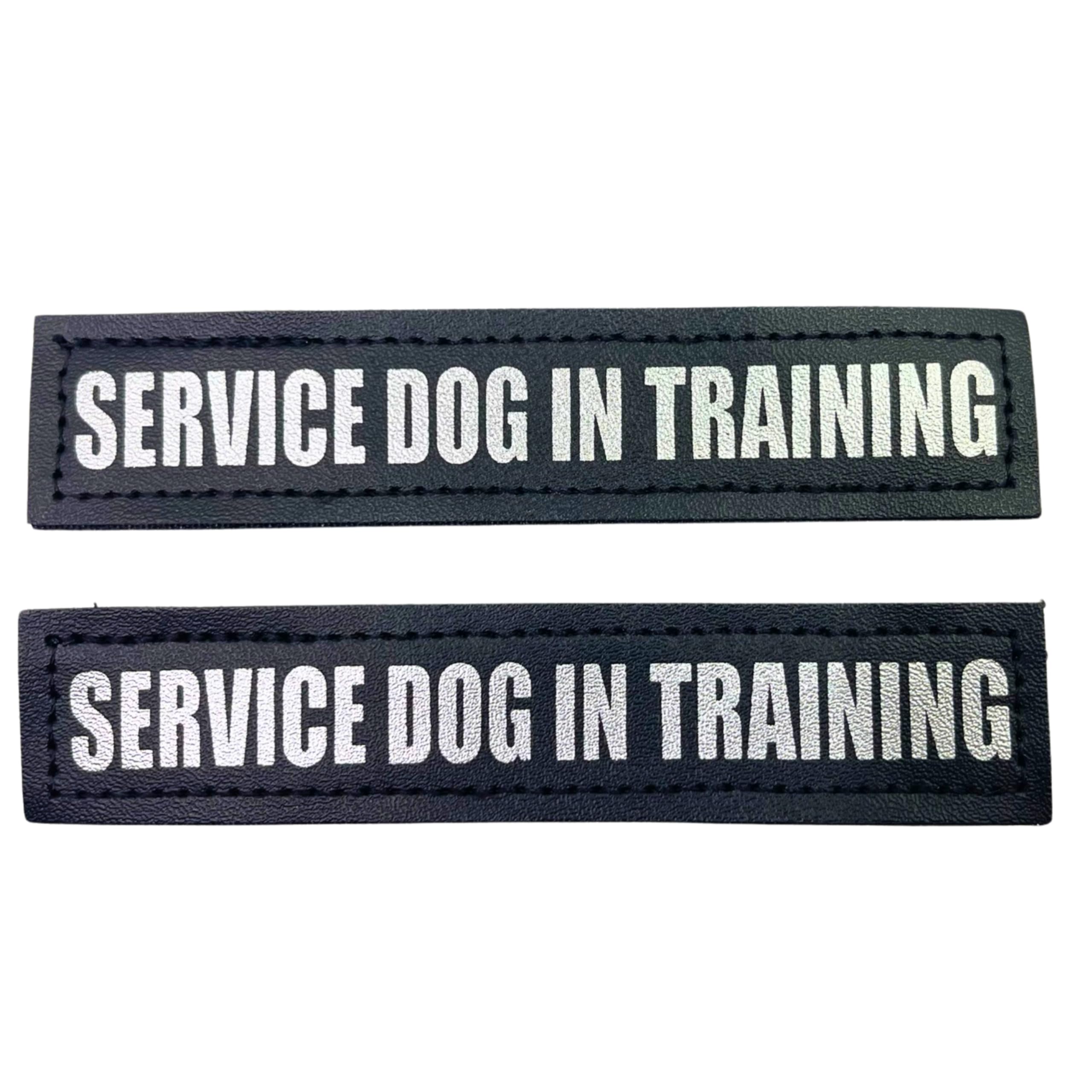 Albcorp Reflective Service Dog In Training Patches With Hook Backing For Service Animal Vests /Harnesses Small (4.6 X 1) Inch