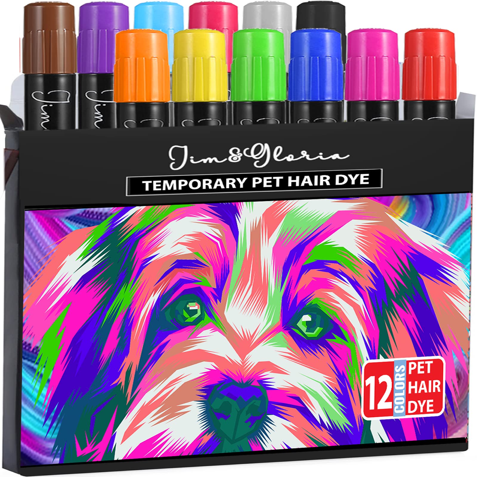 Jim&Gloria Washable Pet Fur Paint Dye For Your Pets Temporary Colors Hair Painting Pens Grooming Boy And Girl Dog Accessories Ki