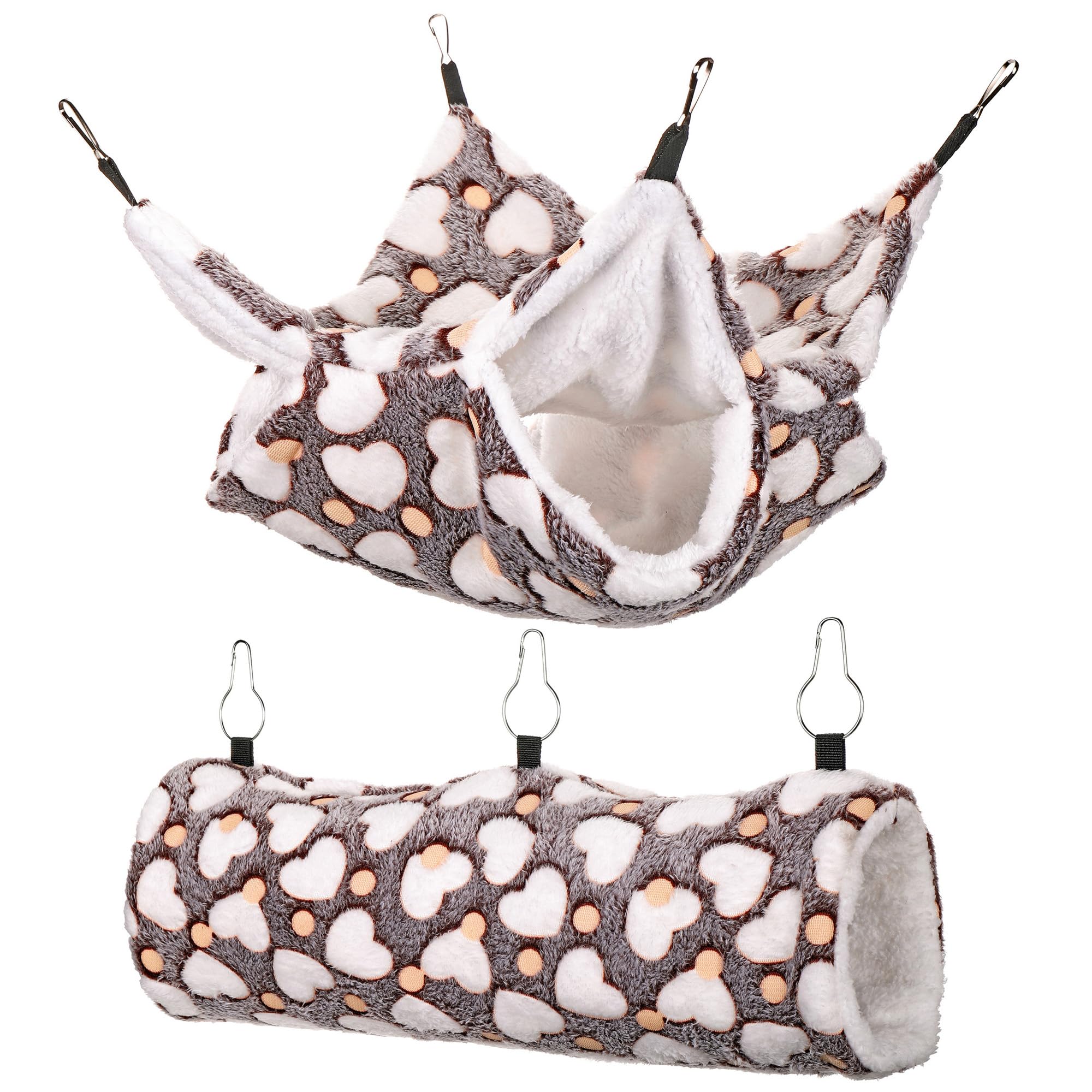 Mogoko Noctilucent Luminous Brown Guinea Pig Rat Hammock Bunkbed Hanging Tunnel And Soft Bed Mat For Ferret Hedgehog Squirrel Hi