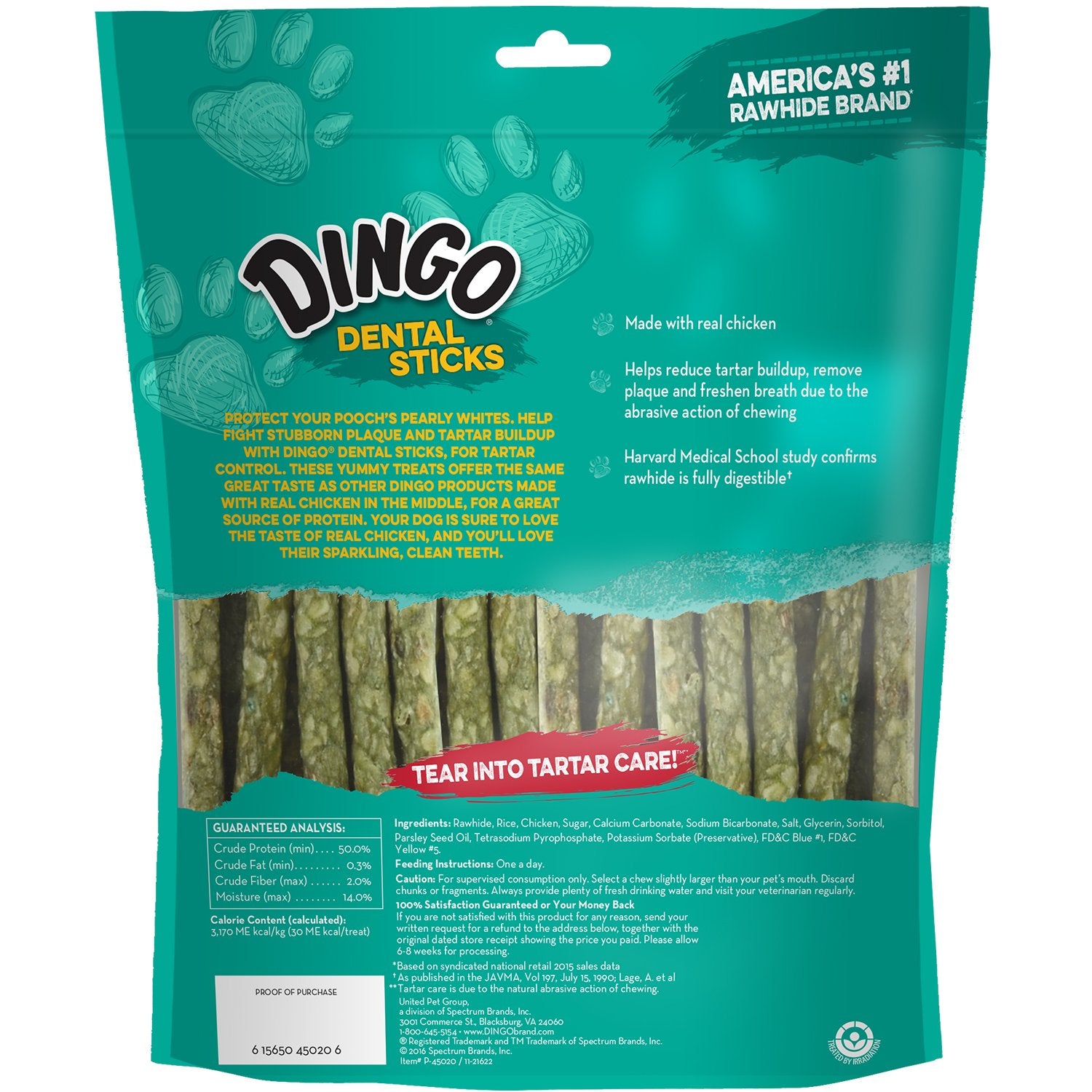 Dingo Tartar and Breath Dental Sticks for All Dogs, 48-Count (Pack of 8)