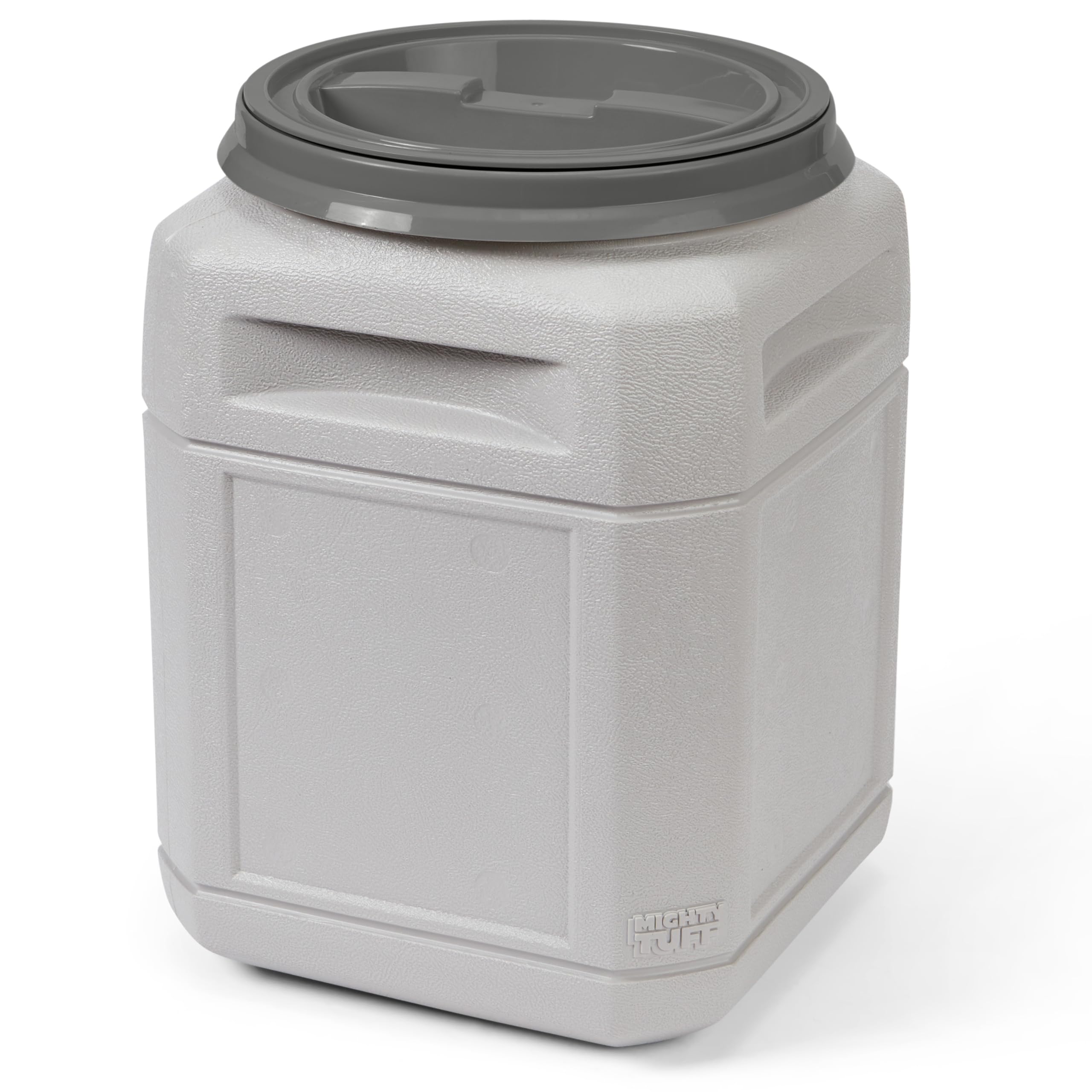Mighty Tuff Airtight Dog Food Storage Container - 10 Gal, up to 40 lb Capacity - Cat and Dog Food Container with Twist Lid & Han