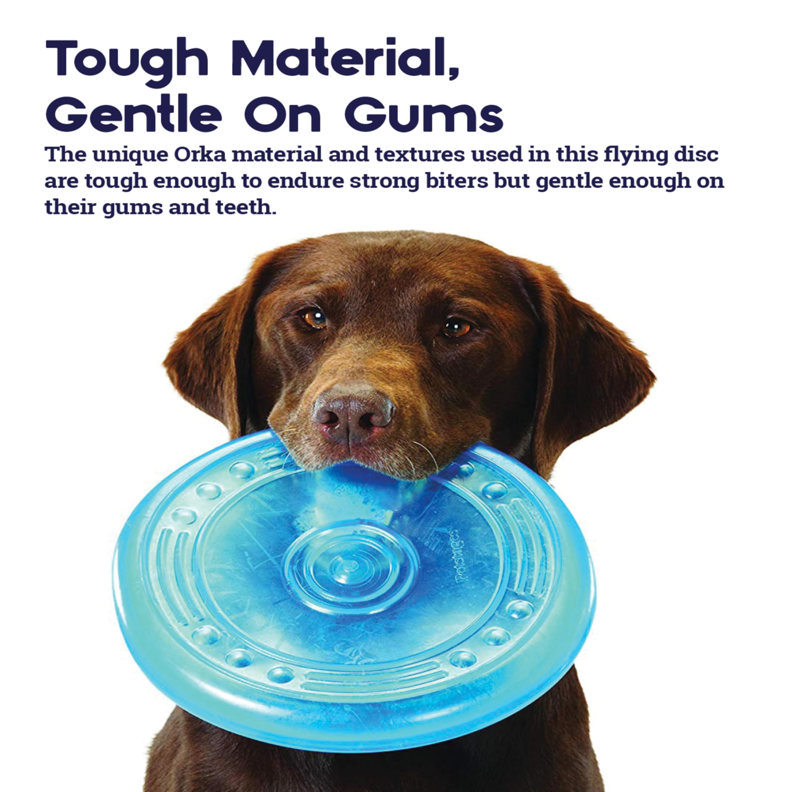 Petstages Orka Flyer Dog Fetch Toy - Royal Blue Rubber Disc for All Breeds, Model 231