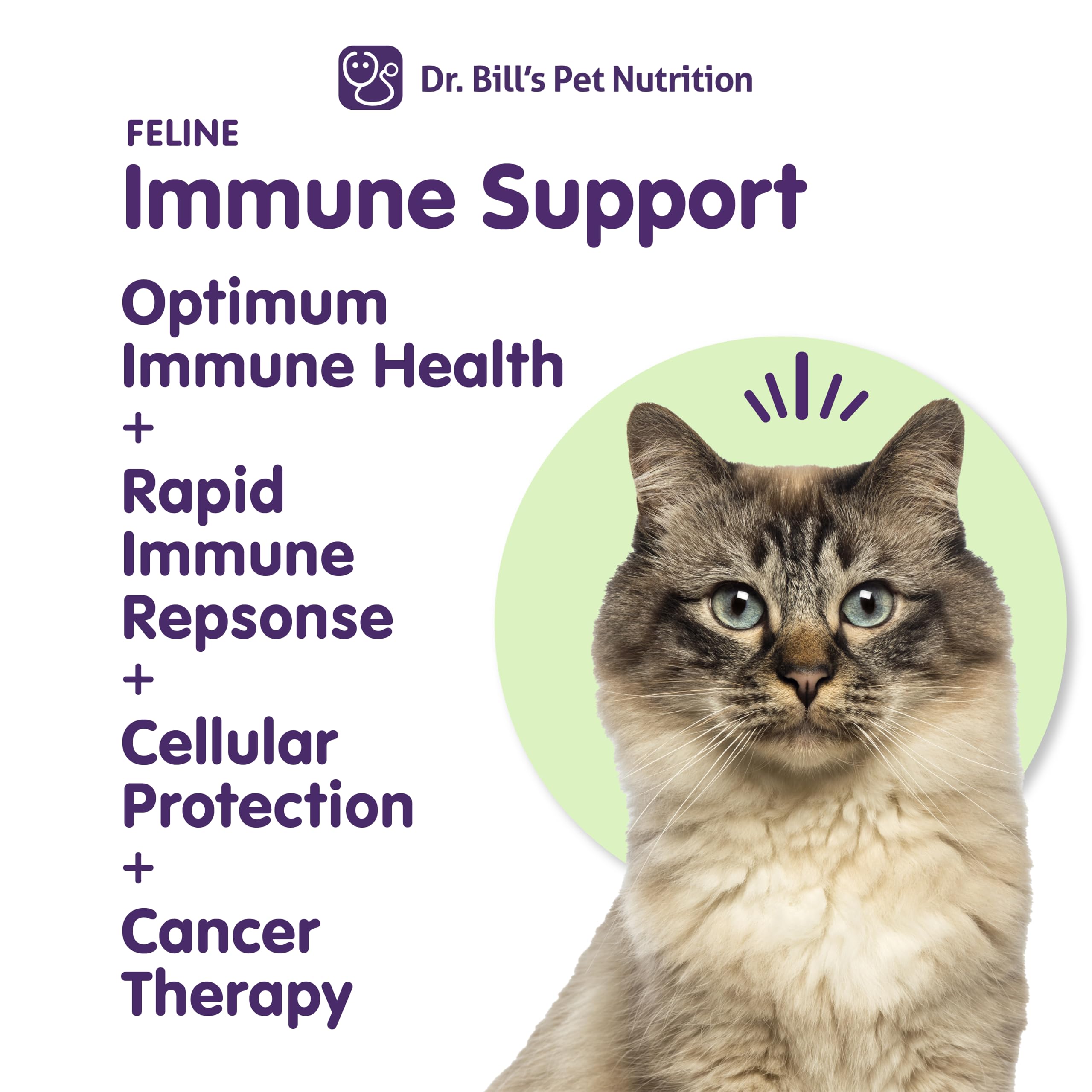 Dr. Bills Feline Immune Support Cat Vitamins and Supplements | Cat Immune Support | Colostrum Vitamins for Cats | Includes Beta