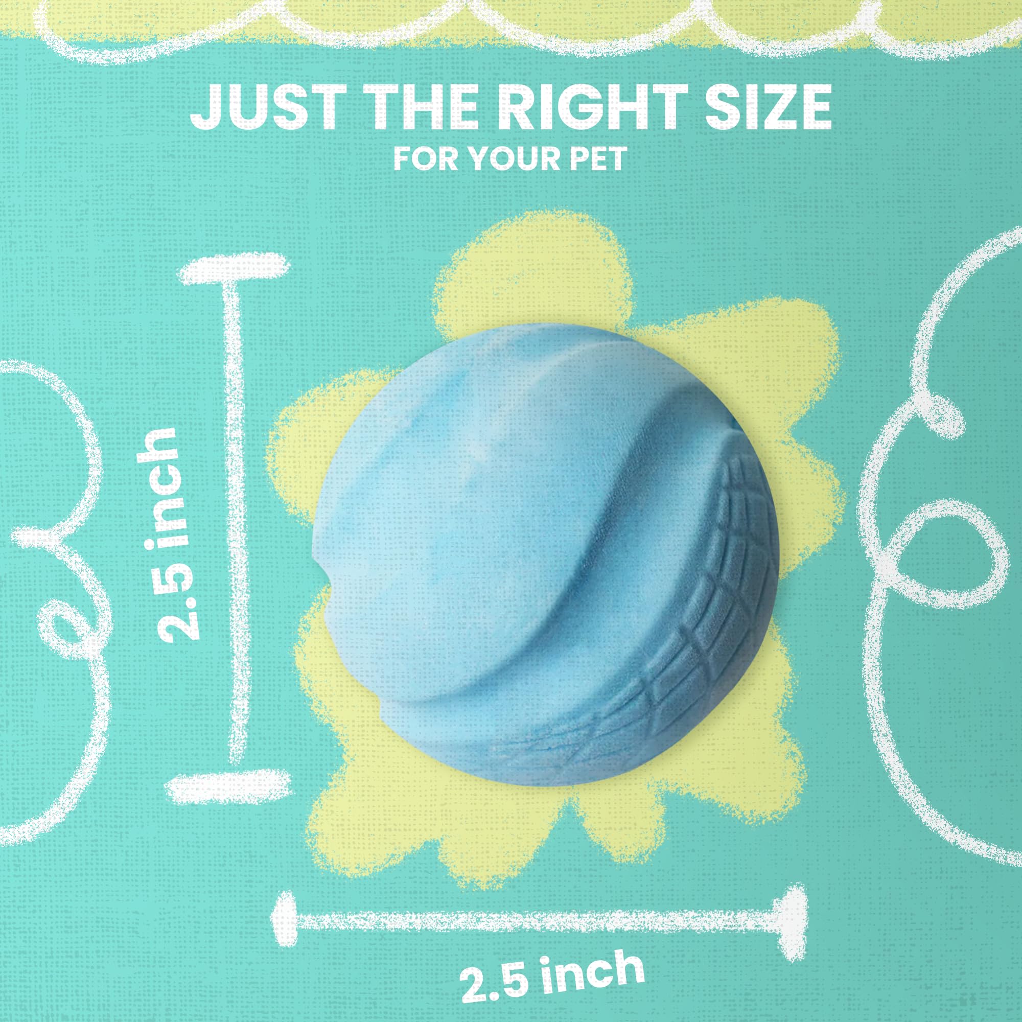 Snugarooz Sky Bounce Ballz Dog Toy Blue – Eco-Friendly Tpr High-Bouncing Fetch Balls - Floats On Water - Durable & Fun For Dogs