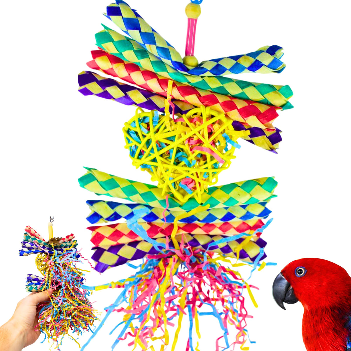 Bonka Bird Toys 1730 Foraging Heart Medium - 9” X 6” - For Conures, Cockatiels, Parakeets, And Similar Breeds