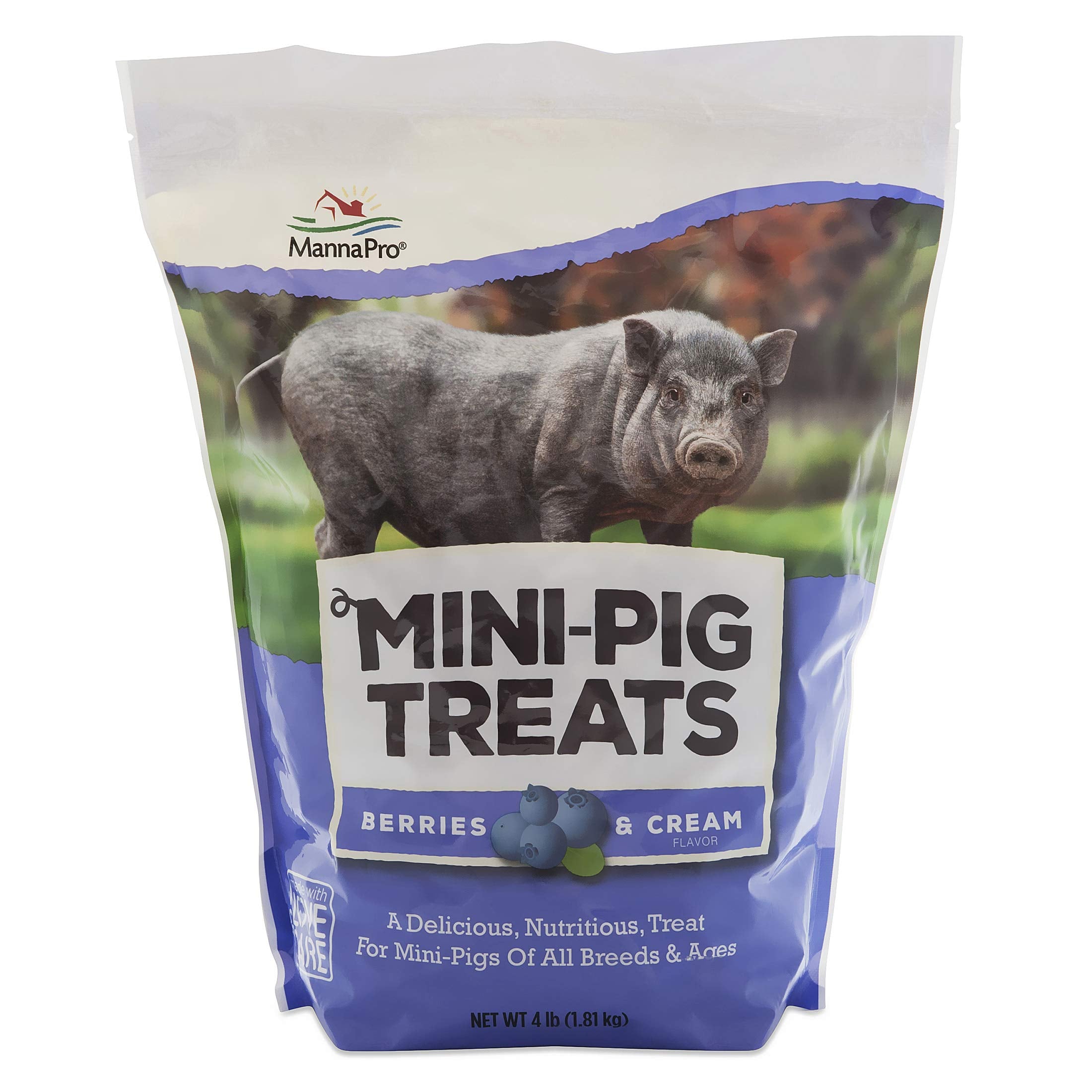 Manna Pro Mini-Pig Treats, Berries and Cream Flavor, Natural and Delicious Reward for Mini Pigs, Supports Training and Bonding, 