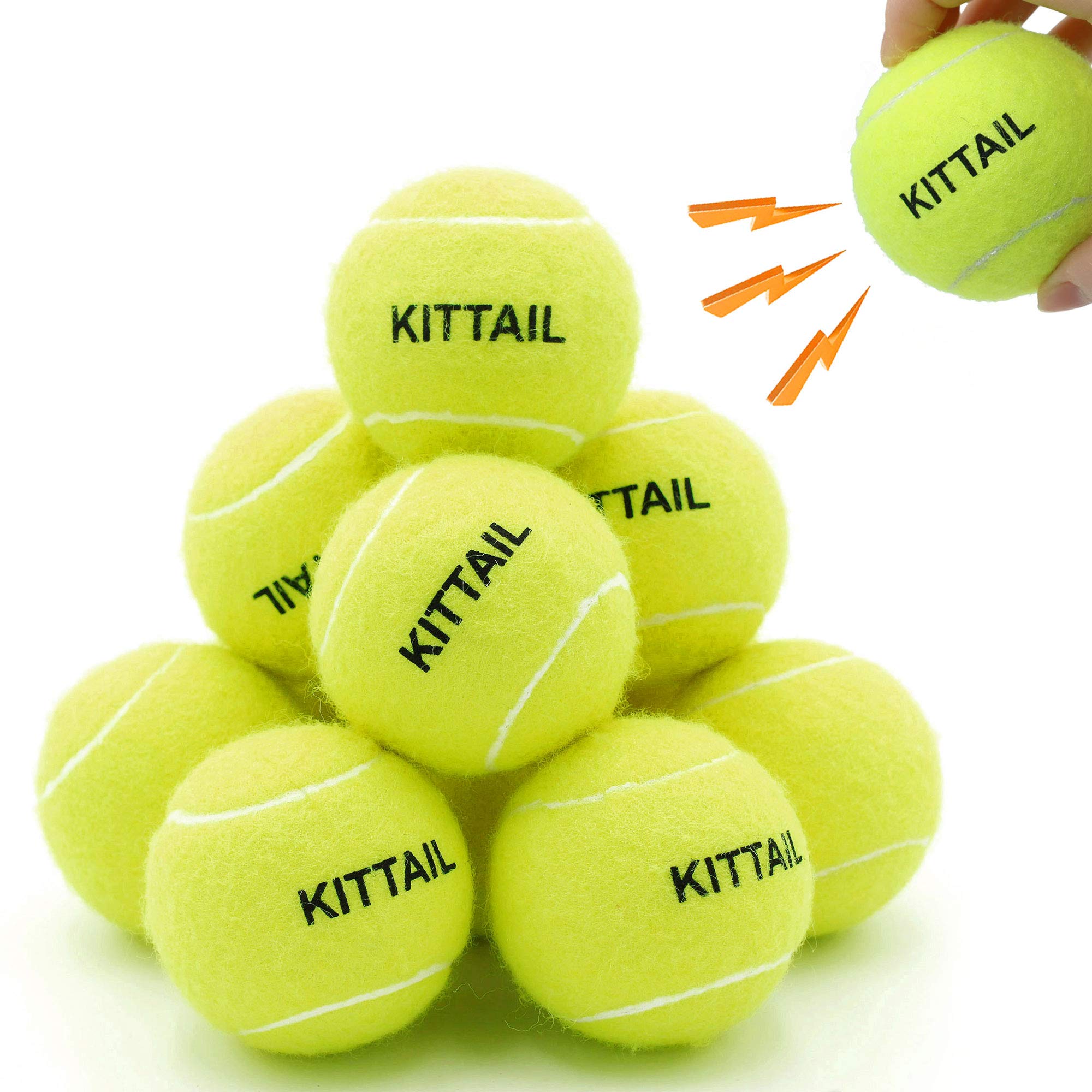Kittail 12 Pcs Squeaky Tennis Balls For Dogs - 2.58' Interactive Doggy Toys - Mini Safe, Durable For Small Medium Large Dogs Training Playing, With 1 Reusable Carry Bag