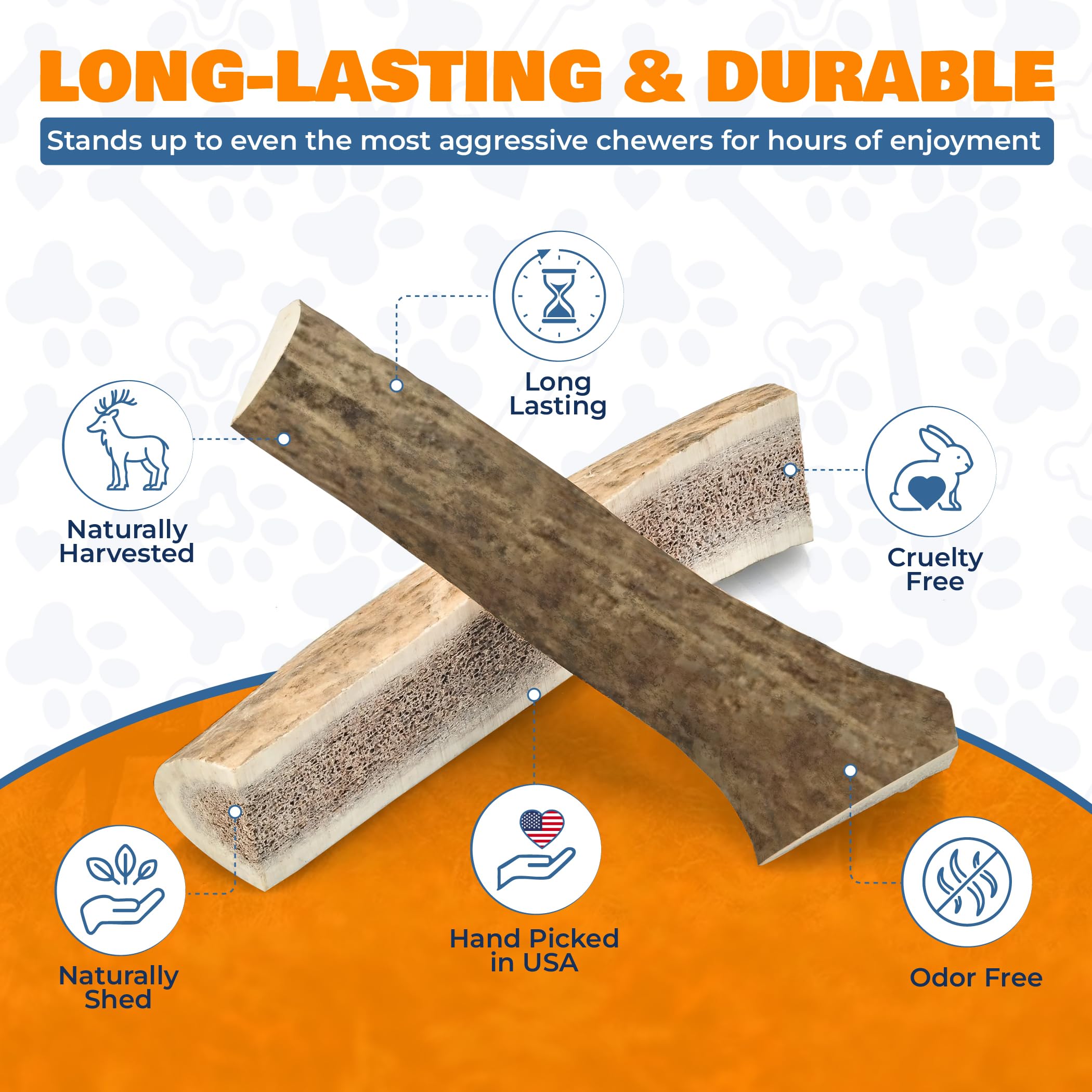 K9warehouse Natural Split Elk Antlers for Dogs - Premium Grade Dog Antler Chews - Long-Lasting Deer Antles Ideal for Aggressive