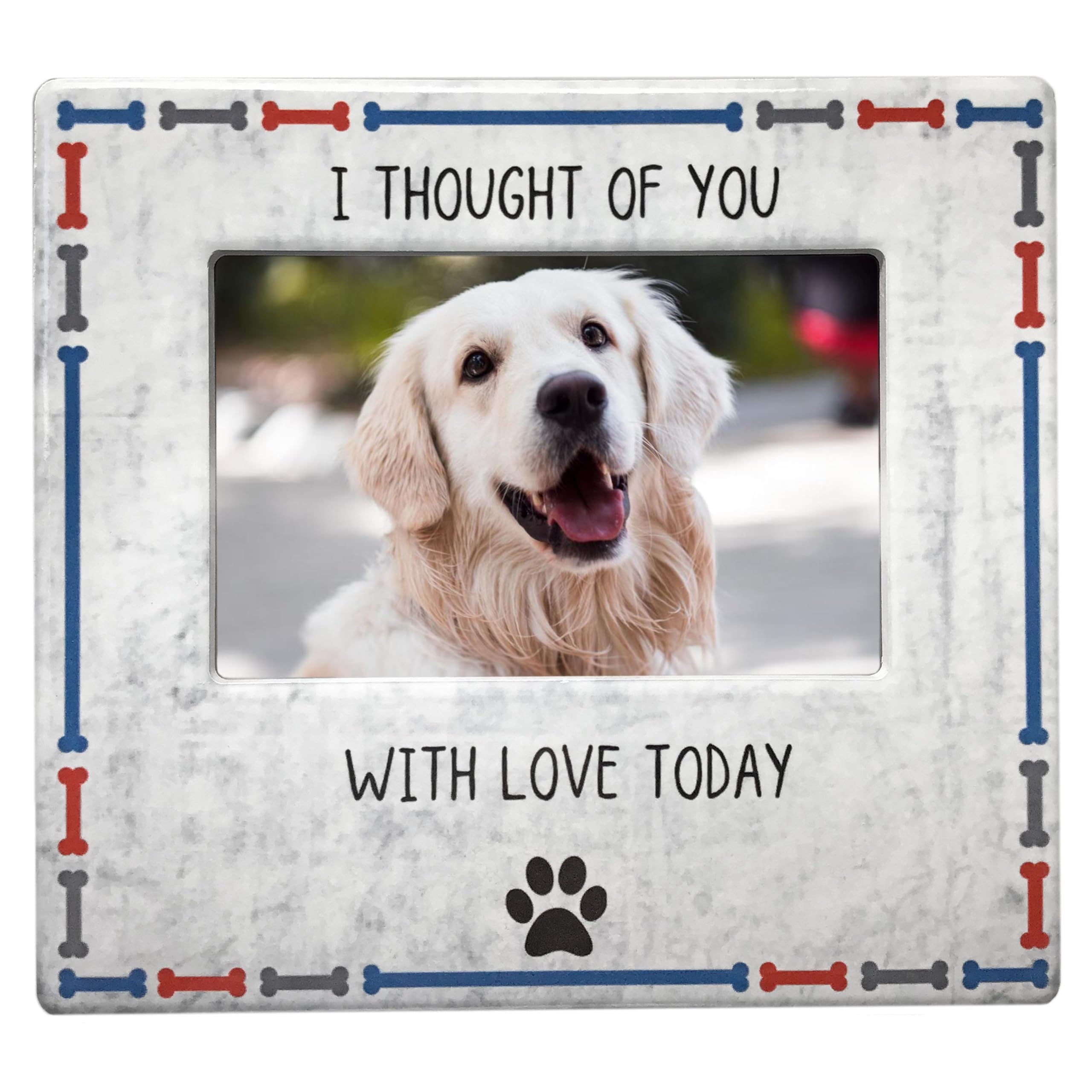 Banberry Designs Pet Memorial Picture Frame - I Thought Of You With Love Today - Dog Memorial Gift For Loss Of A Dog - Tabletop Keepsake Frame - Easel Back - 4'X6'