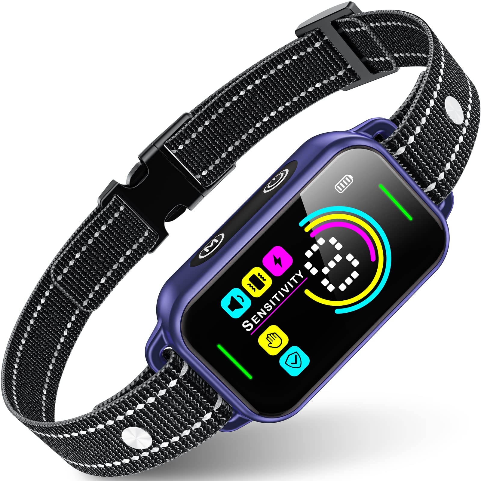 Dinjoo Bark Collar, Dog Bark Collar For Large Medium Small Dogs,Smart Bark Collar,Rechargeable Anti Barking Training Collar With