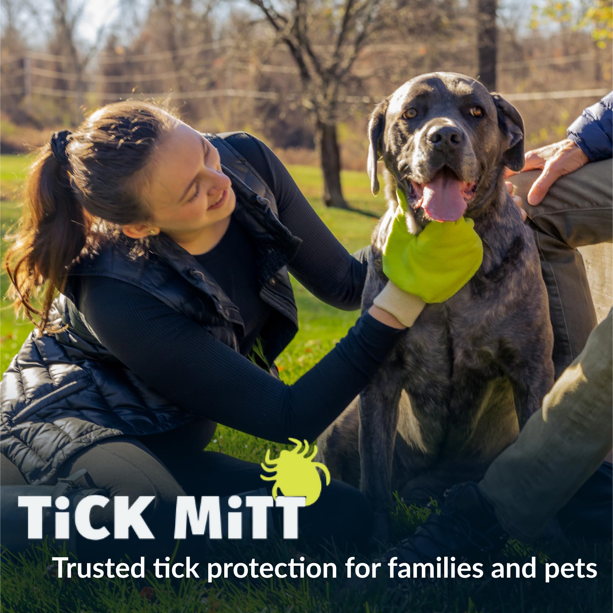 TiCK MiTT Yellow Tick Removal Glove for Humans & Pets - Safely Remove Ticks Effortlessly, Chemical-Free, Durable, Portable Tick