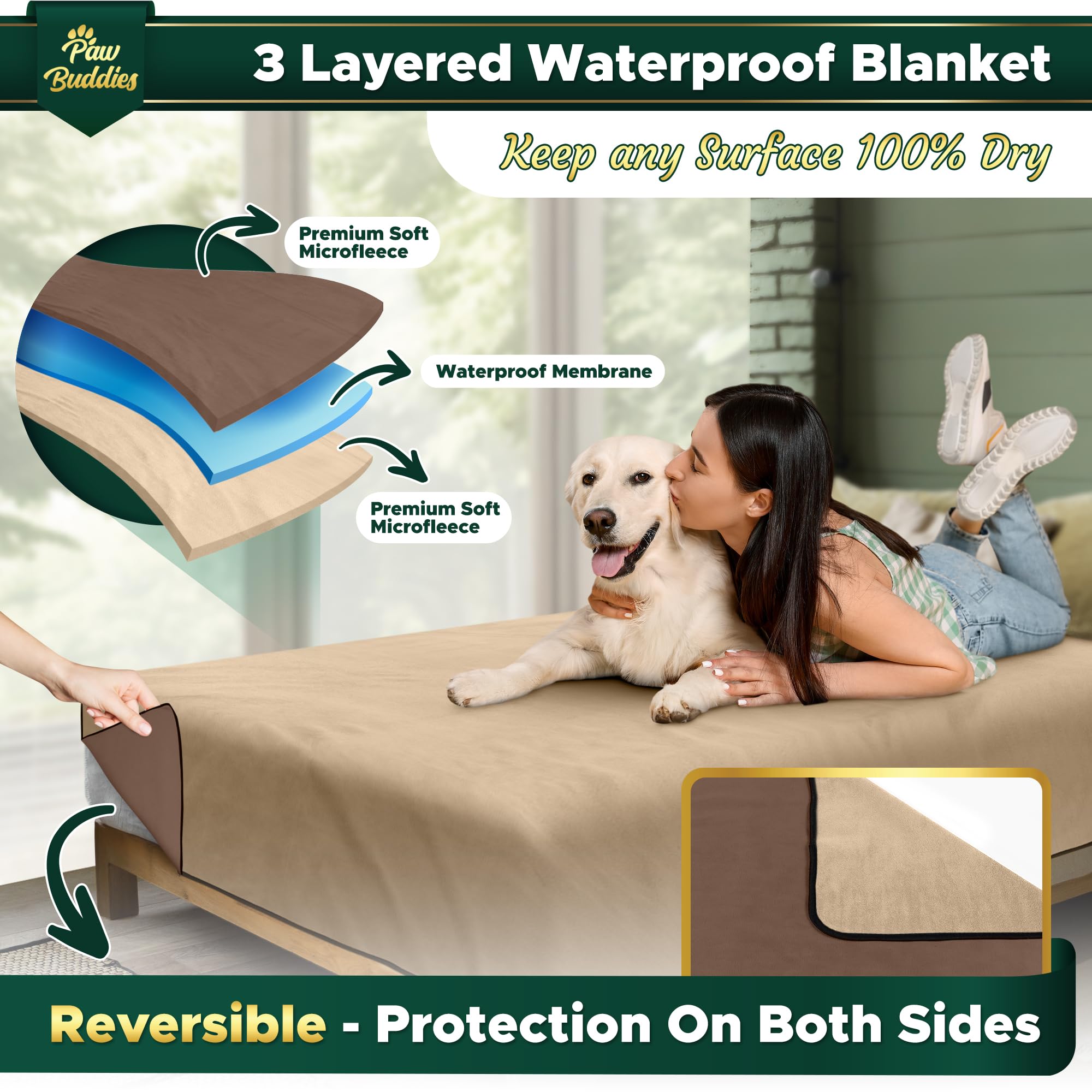 Waterproof Blanket For Intimacy, King Size Intimacy Blanket For Couples & Pets/Dogs, Soft Noiseless Mattress Furniture Protector