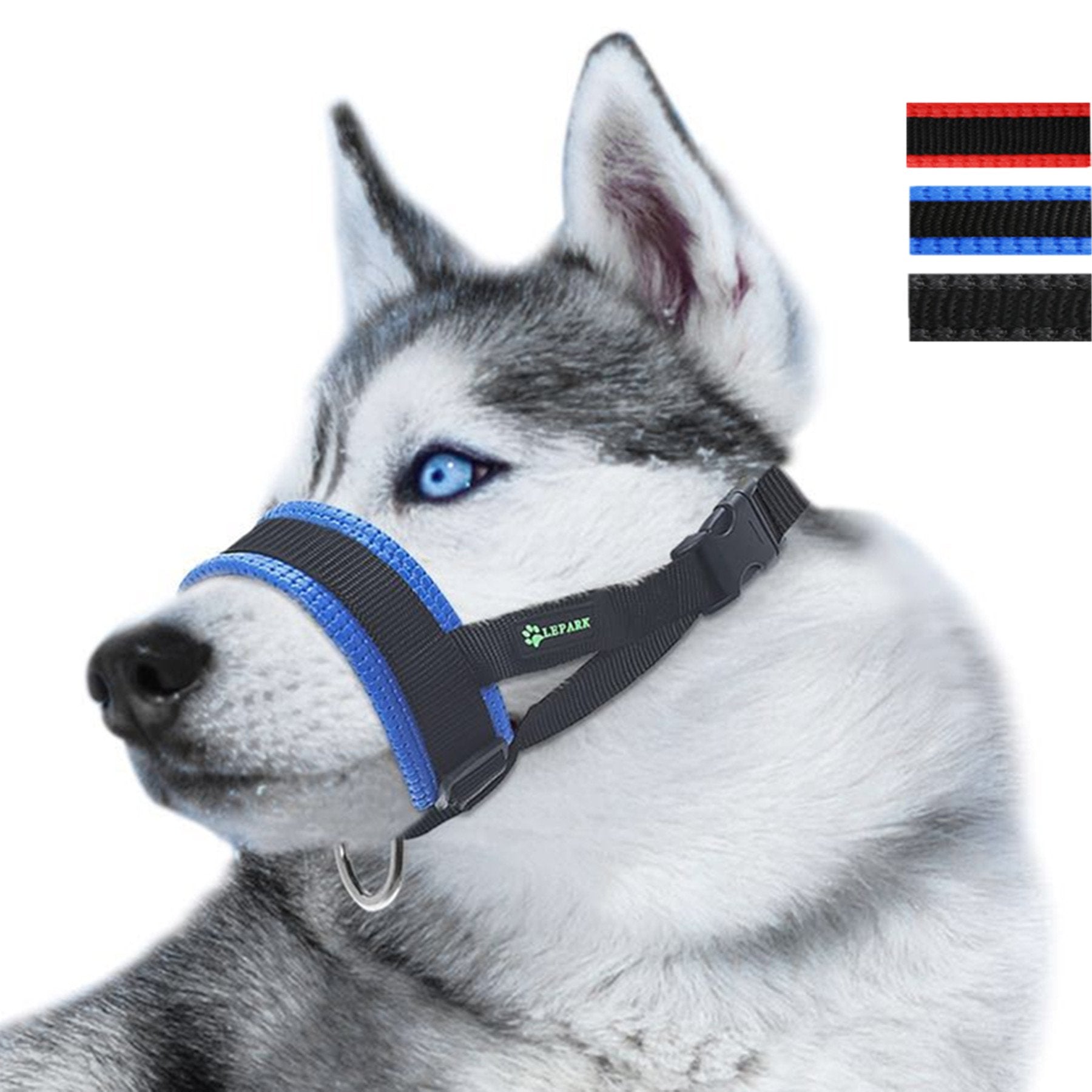 Lepark Dog Muzzle For Small,Medium,Large Dogs Prevent From Biting,Barking And Chewing,Adjustable Loop(Xxl/Blue)