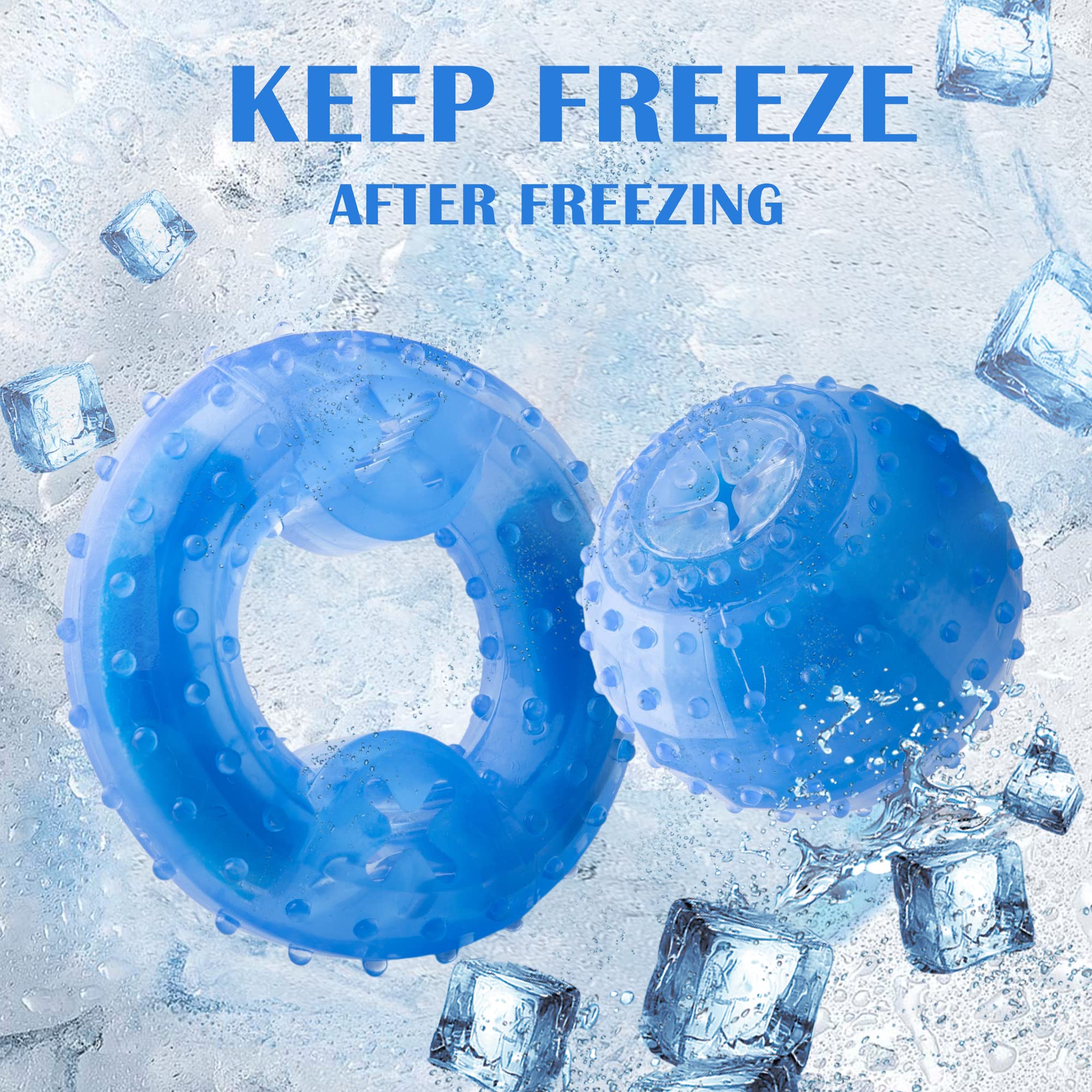 Dog Chew Toys For Aggressive Chewers, Puppy Teething Ring And Dog Ball, Treat Dispensing Dog Toys, Frozen Tough Puppy Toys Set