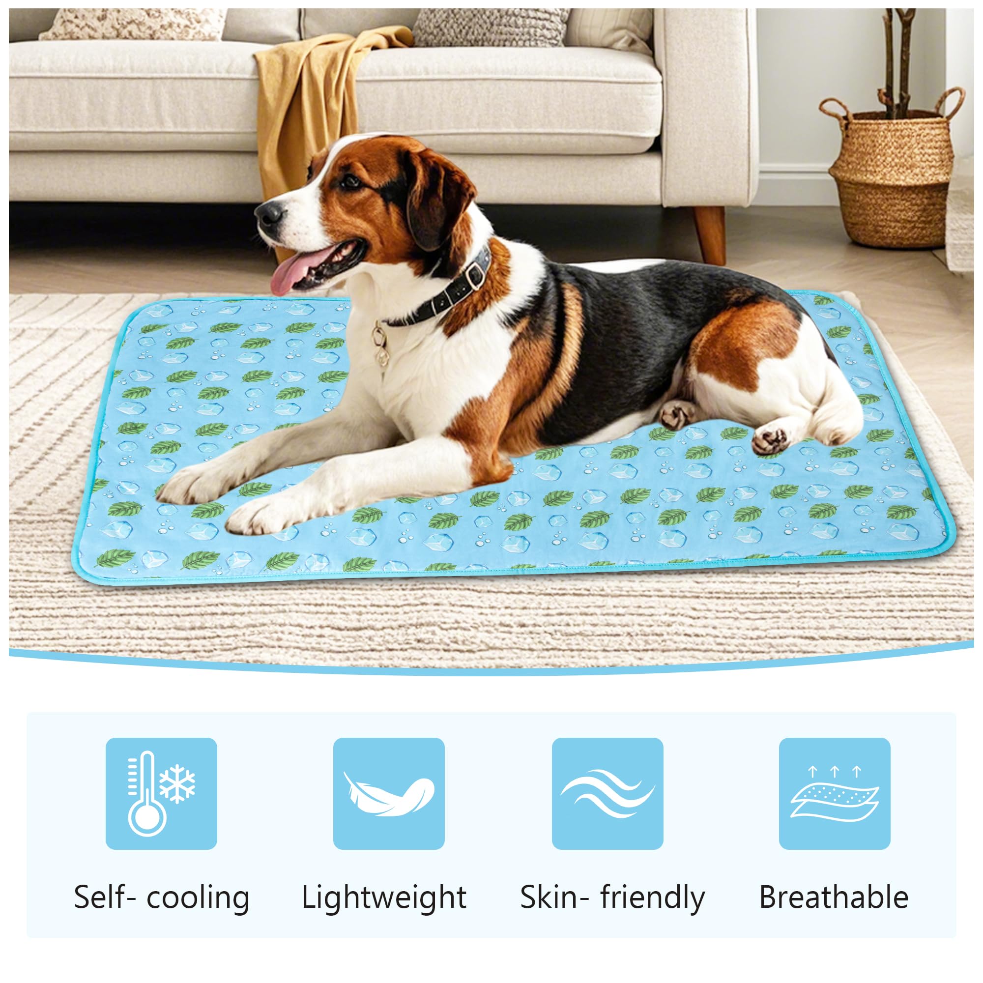 Delifur Dog Cooling Mat- Pet Cooling Mat Outdoor For Dogs Self Cooling Pad For Puppy Small Medium Dog Machine Washable (Large, B