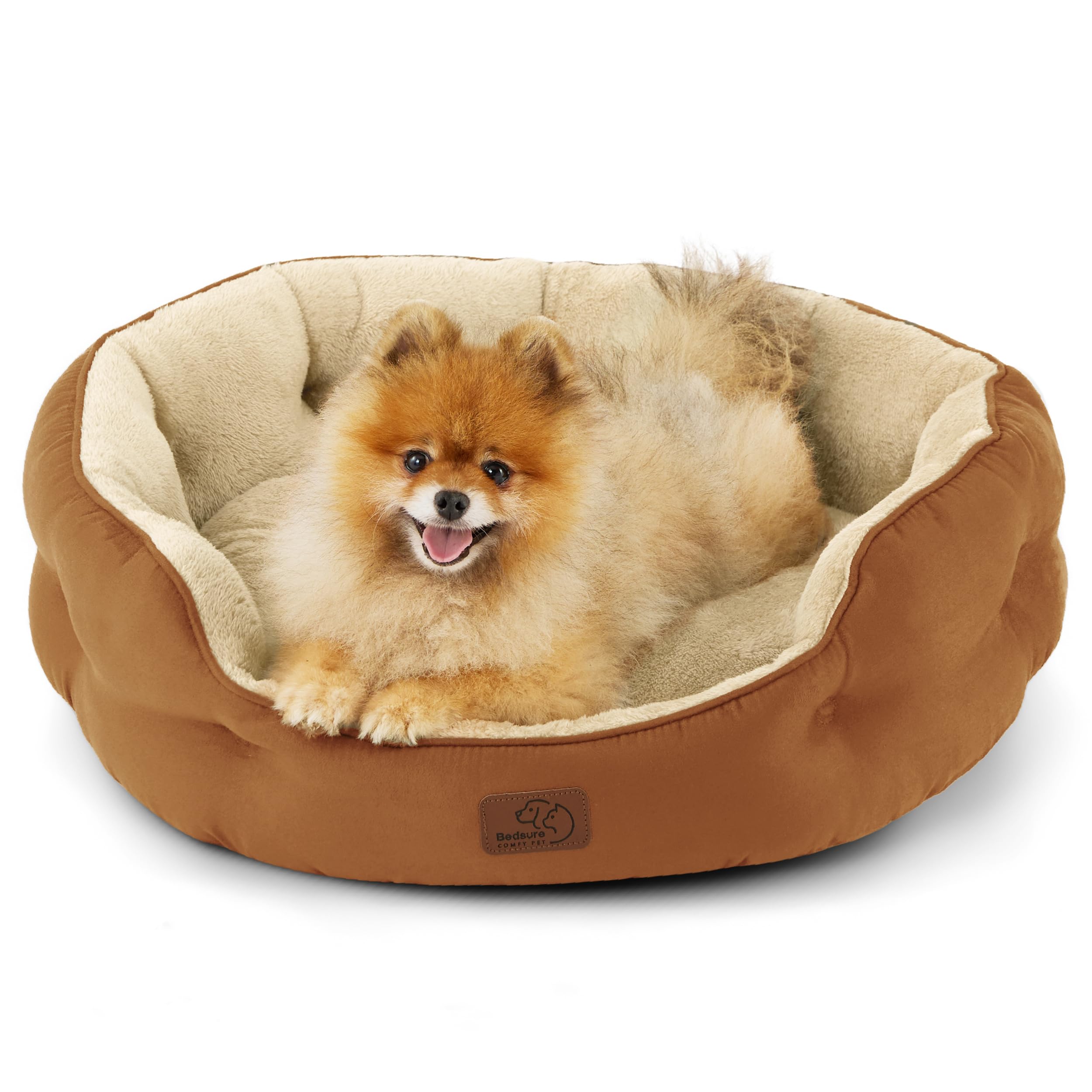 Bedsure Dog Beds For Small Dogs - Round Cat Beds For Indoor Cats, Washable Pet Bed For Puppy And Kitten With Slip-Resistant Bottom, 25 Inches, Terracotta