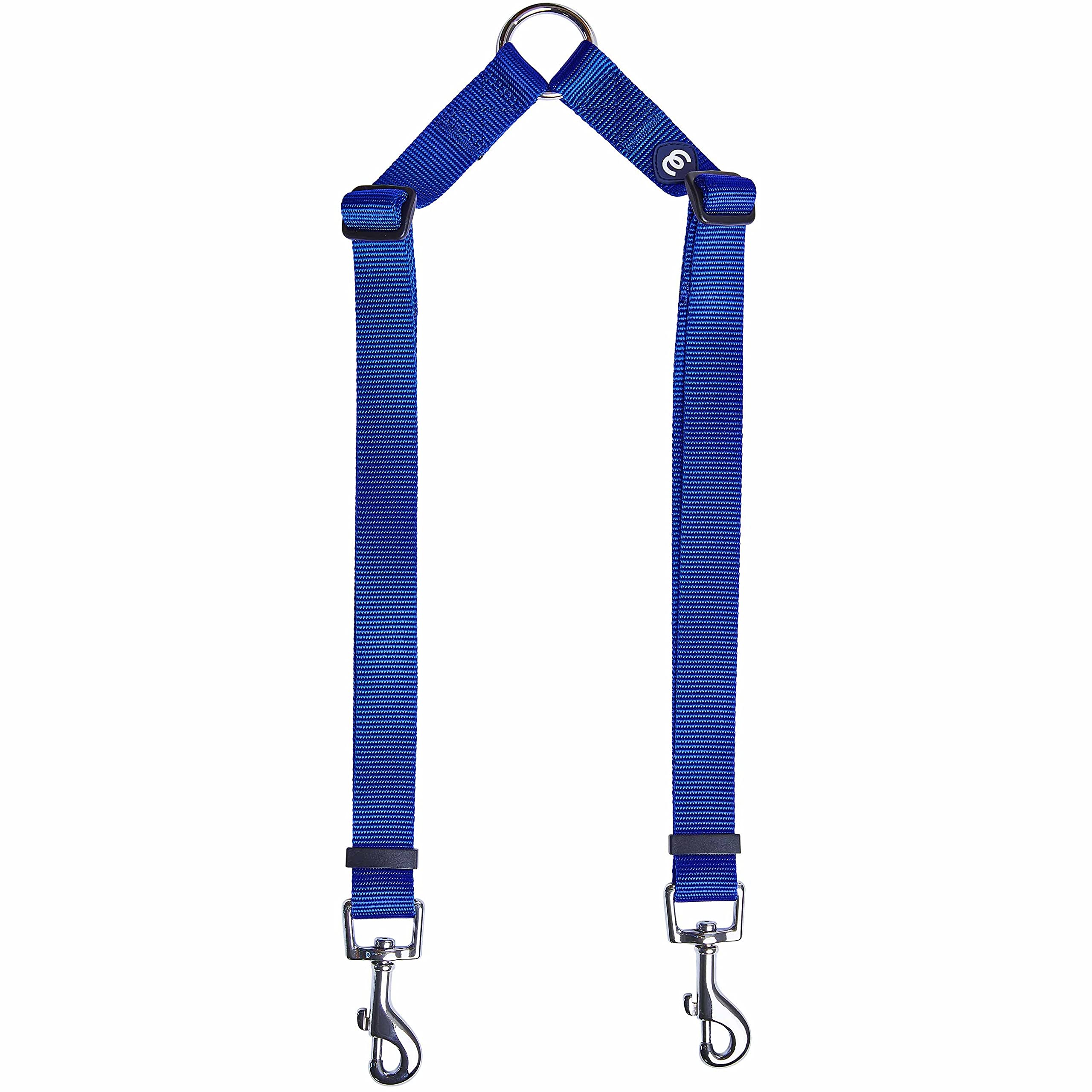 Blueberry Pet Essentials Durable Classic Double Dog Leash Coupler, Royal Blue, Small, Dual Walking & Training Leashes For Two Dogs