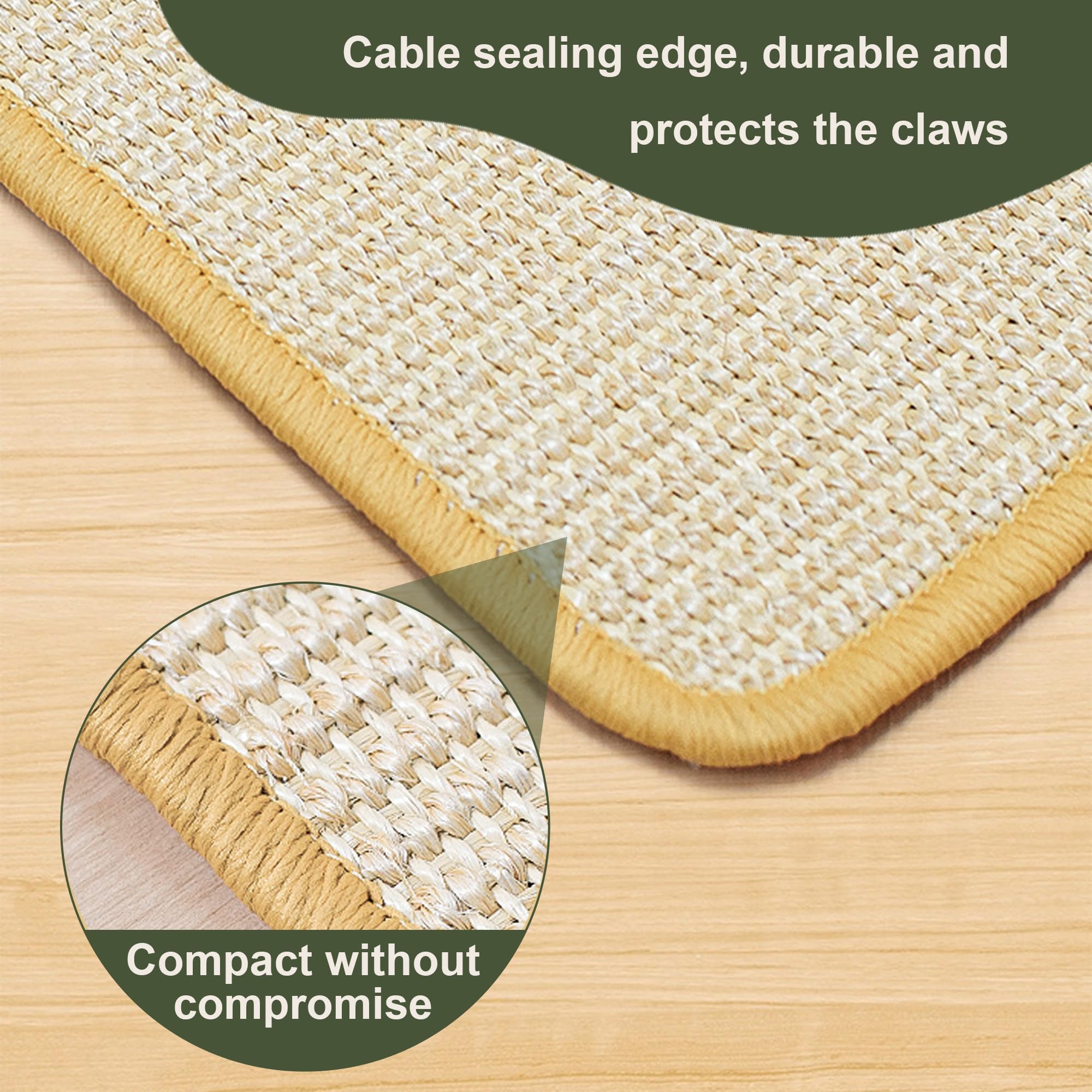 Cat Scratching Mat Sisal, 1 Pack Natural Sisal Fabric 23.6'' X 15.8'' Cat Scratching Pad With Spiral Nails, Cat Scratching Wall
