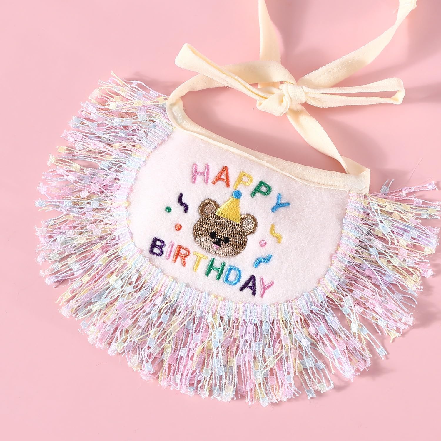 Cat Birthday Bandana Scarf And Party Hat Cute Tassels Bib Scarf And Birthday Hat Cat Birthday Party Decorations Set