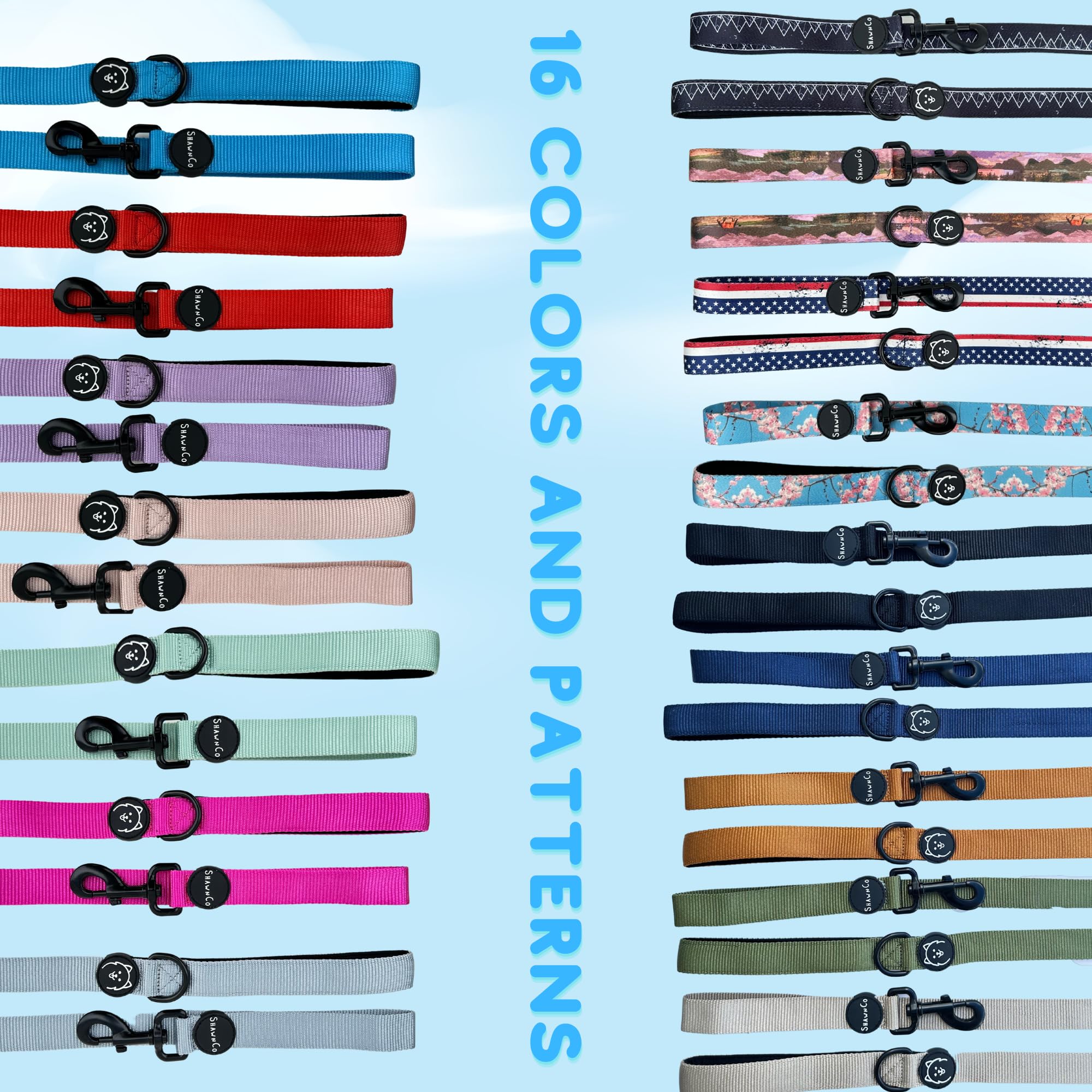 Shawnco Dream Walk Dog Leash- Premium, Nylon Pet Leash With Soft Neoprene Handle For Small, Medium And Large Dogs (Driftwood, Me