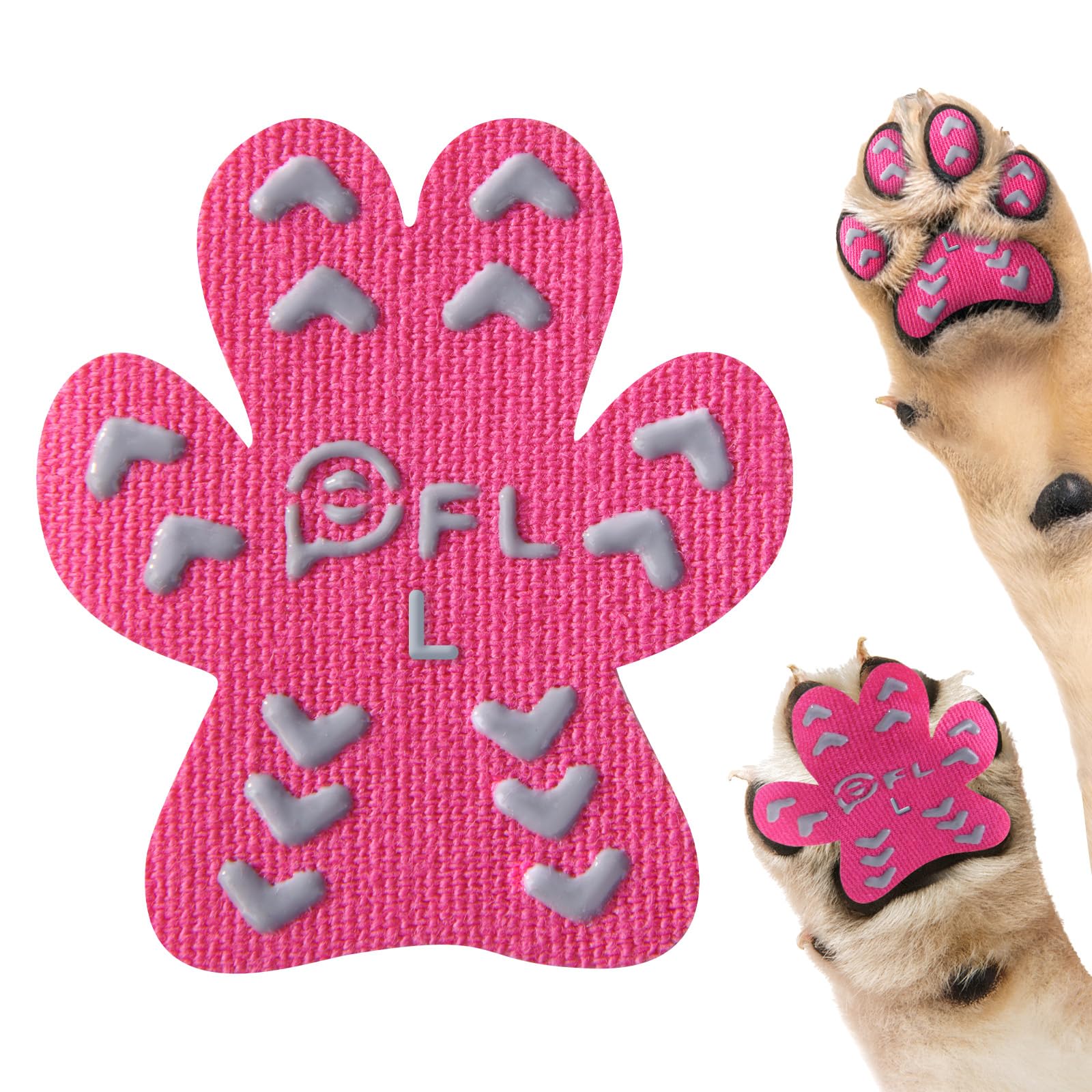 Non-Slip Paw Protector Pads For Senior Dogs, Anti-Slip Rubber Traction Stickers, Help Dogs Walk On Hardwood Floor, Pink 48Pcs, L