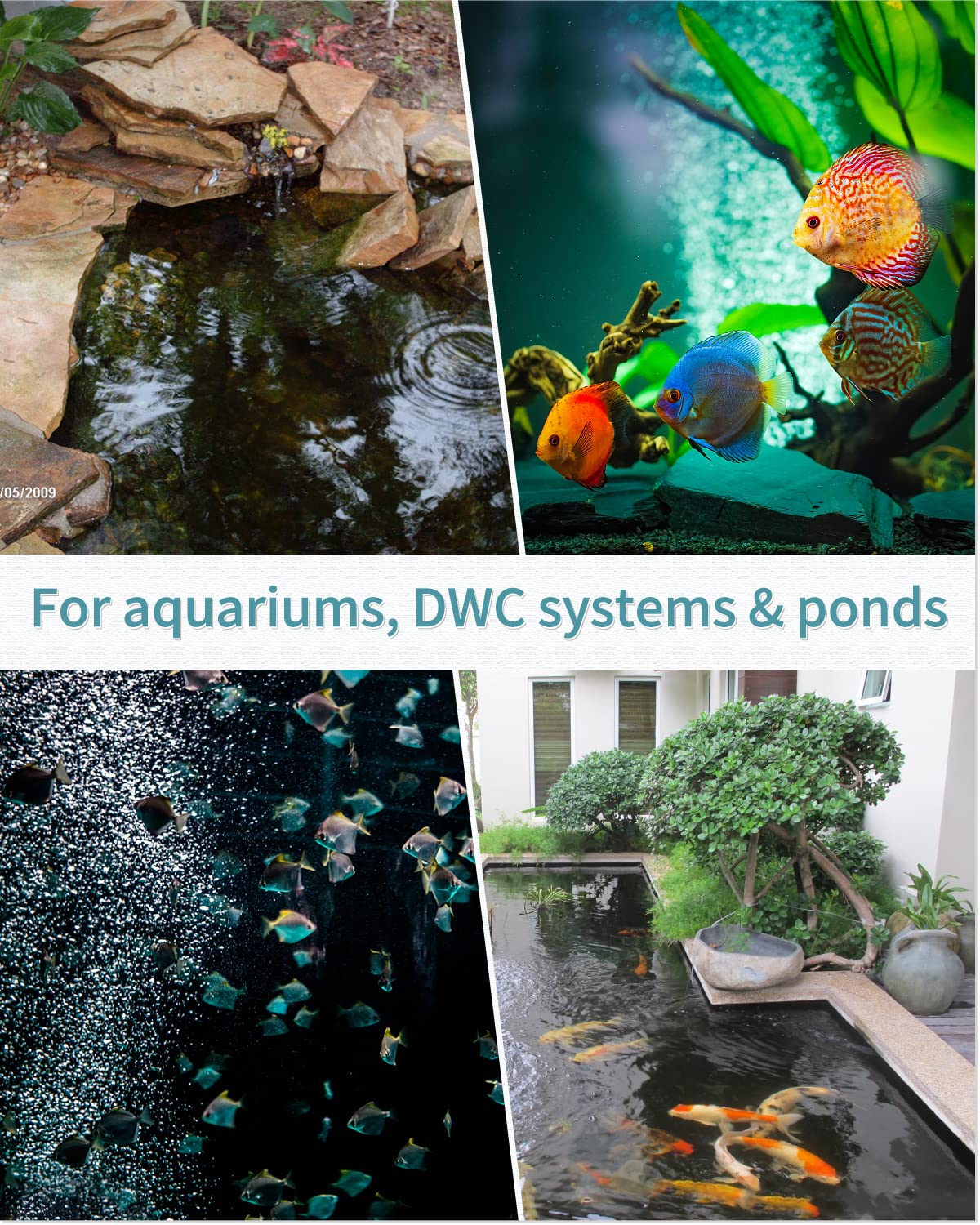 Pawfly 12 Inch Air Stone Grey Mineral Bubble Stone Bar Diffuser Bubbler Airstones For Aquarium, Fish Tank, And Pump