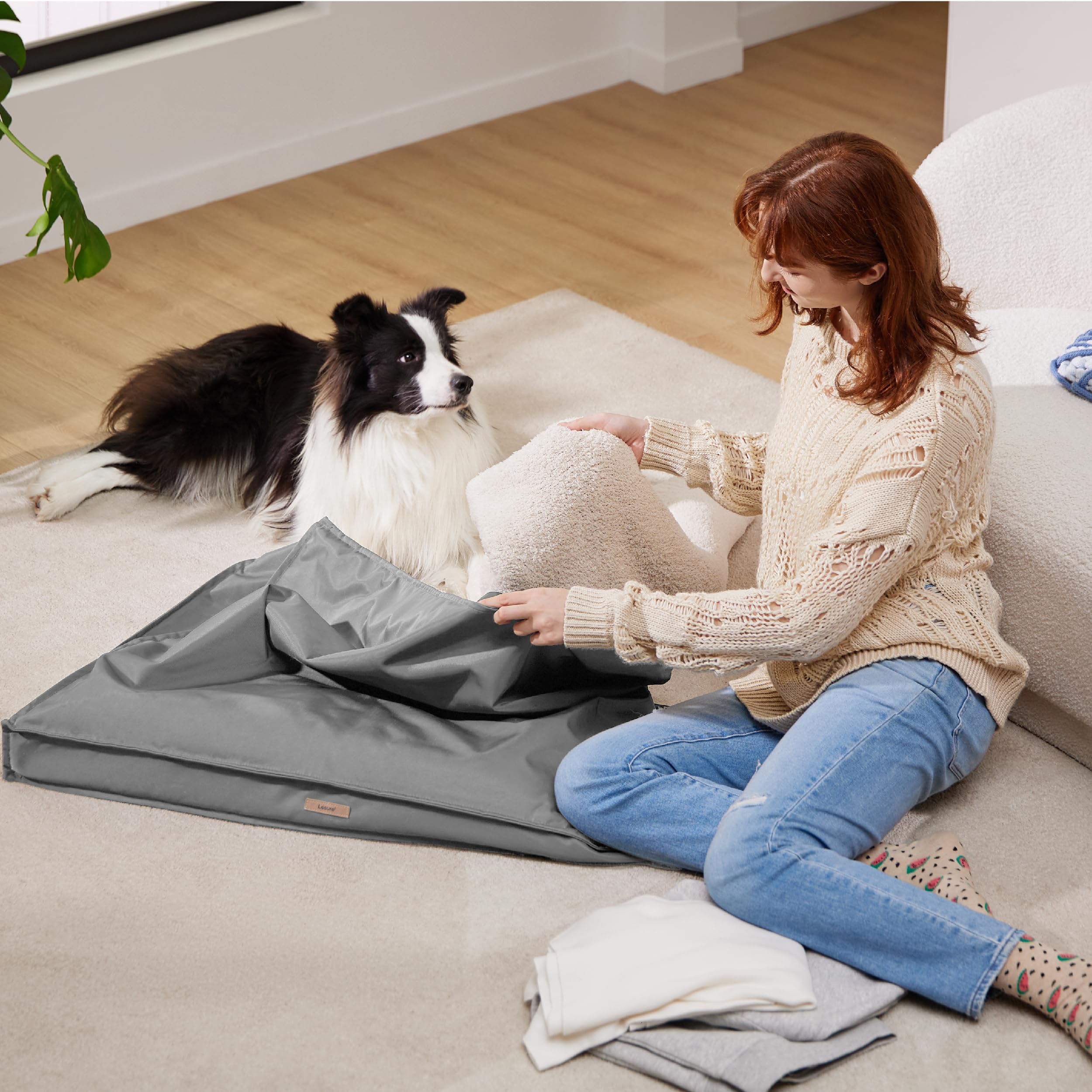 Lesure Water-Resistant Dog Bed Cover - Medium, Oxford Fabric, 30X20X3 Inches