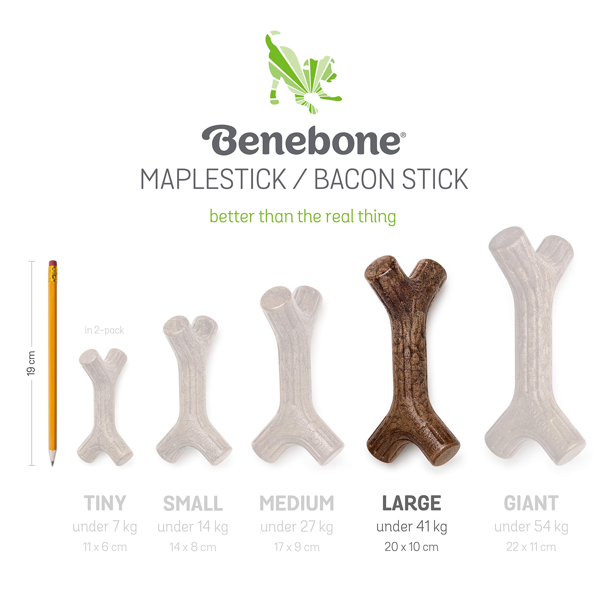 Benebone Maplestick Durable Dog Chew Toy For Aggressive Chewers, Real Maplewood, Made In Usa, Large