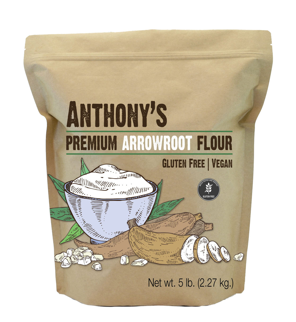 Anthonys Arrowroot Flour, 5 Lb, Batch Tested And Gluten Free, Non Gmo