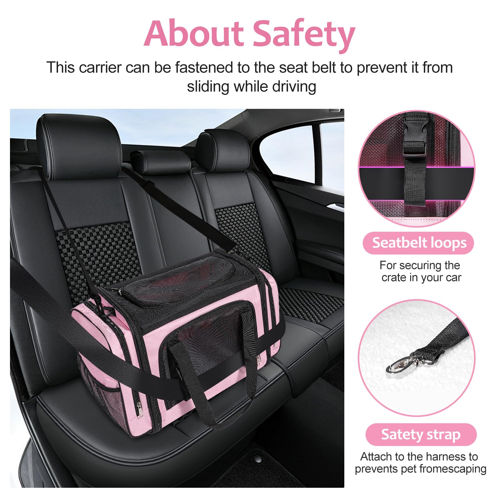 Large Cat Carrier, Pet Carrier, Dog Carrier for Small Dogs, Cat Carrier Soft, Collapsible Large Pet Carrier for Traveling Indoor