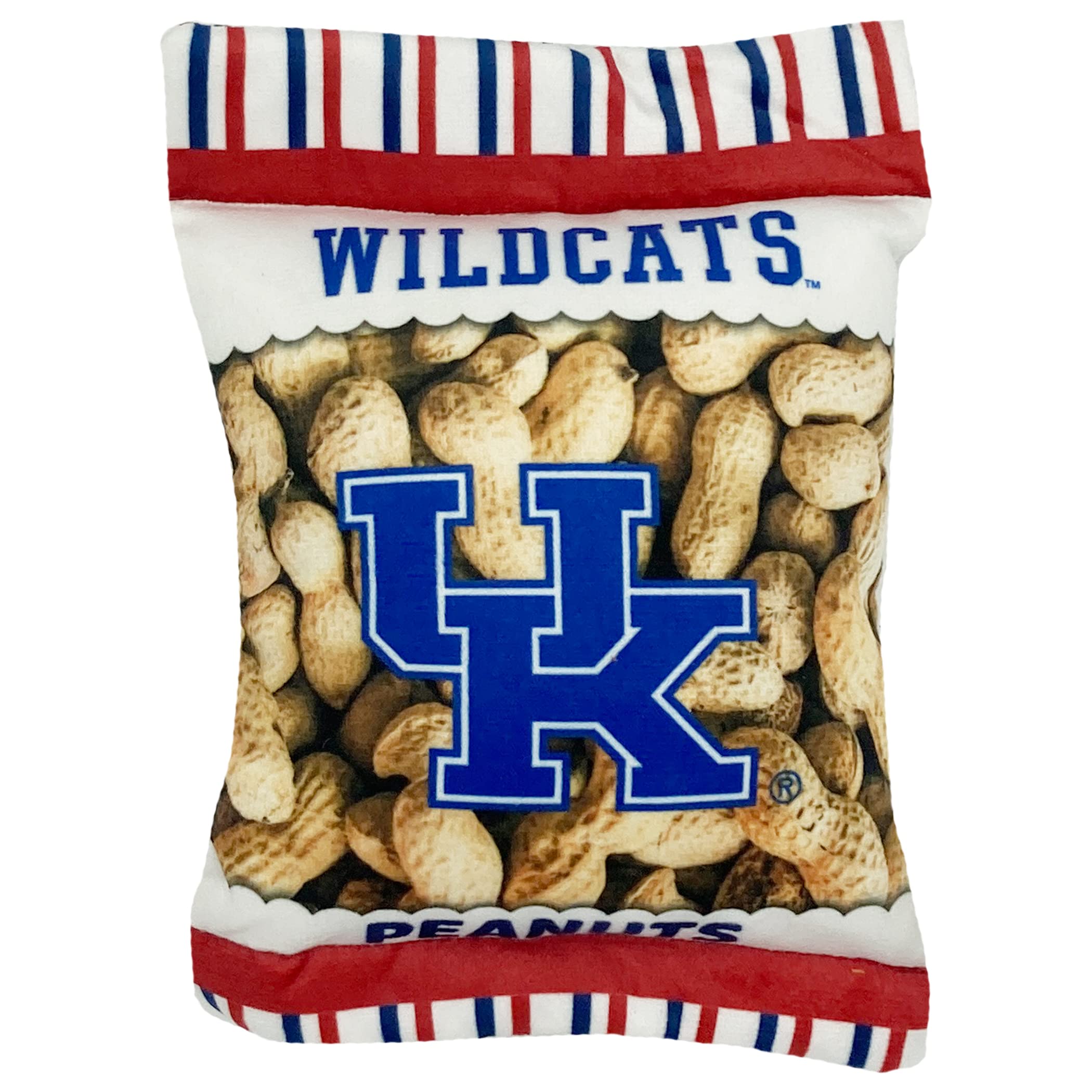 Pets First Ncaa Kentucky Wildcats Crinkle Fine Plush Dog & Cat Squeak Toy- Cutest Stadium Peanuts Snack Toy For Dogs & Cats With