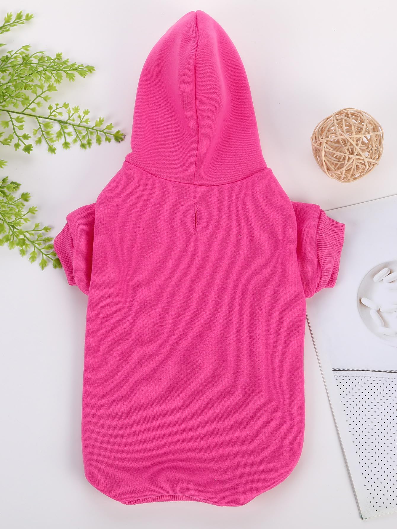 Qwinee Basic Dog Hoodie, Dog Warm Jacket, Cat Apparel, Dog Shirt, Dog Clothes For Puppy Kitten Small Medium Dogs Cats Hot Pink S