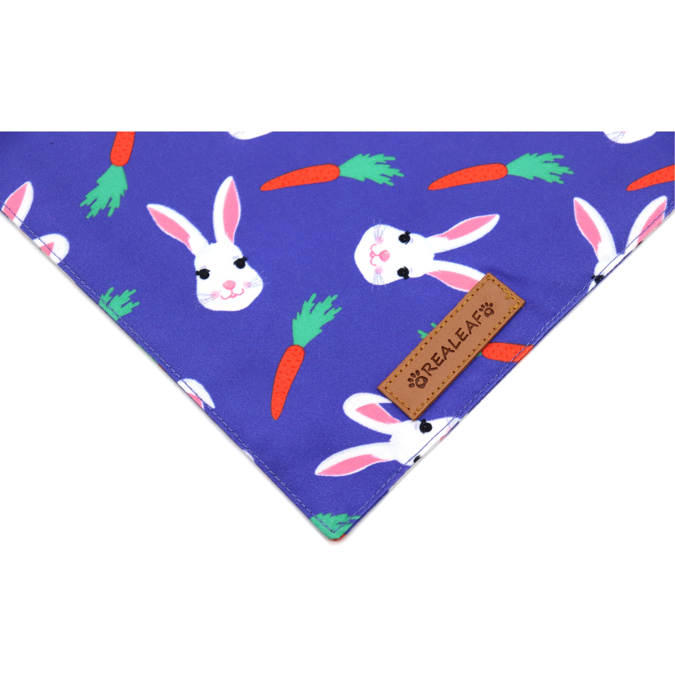 Realeaf Easter Dog Bandanas 2 Pack, Triangle Reversible Pet Scarf For Boy And Girl, Premium Durable Fabric, Holiday Bandana For