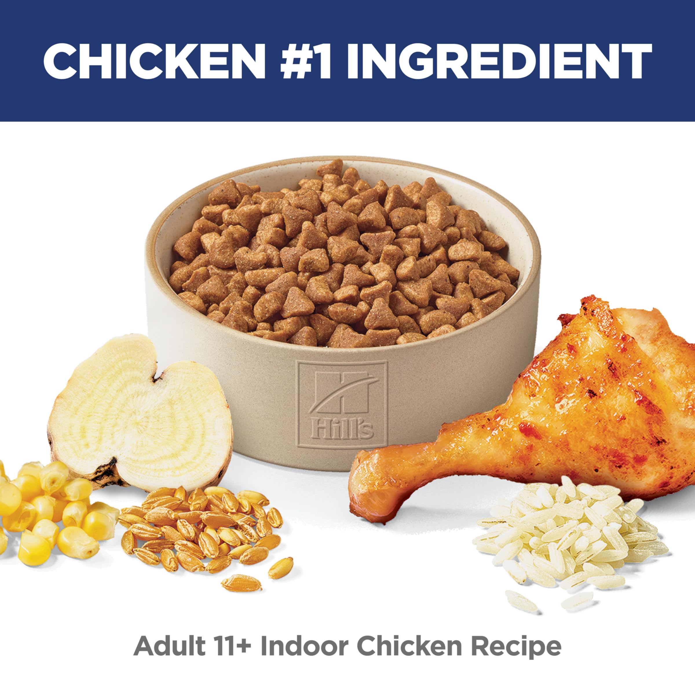 Hills Science Diet Indoor, Senior Adult 11+, Easy Litter Box Cleanup, Dry Cat Food, Chicken Recipe, 3.5 lb Bag
