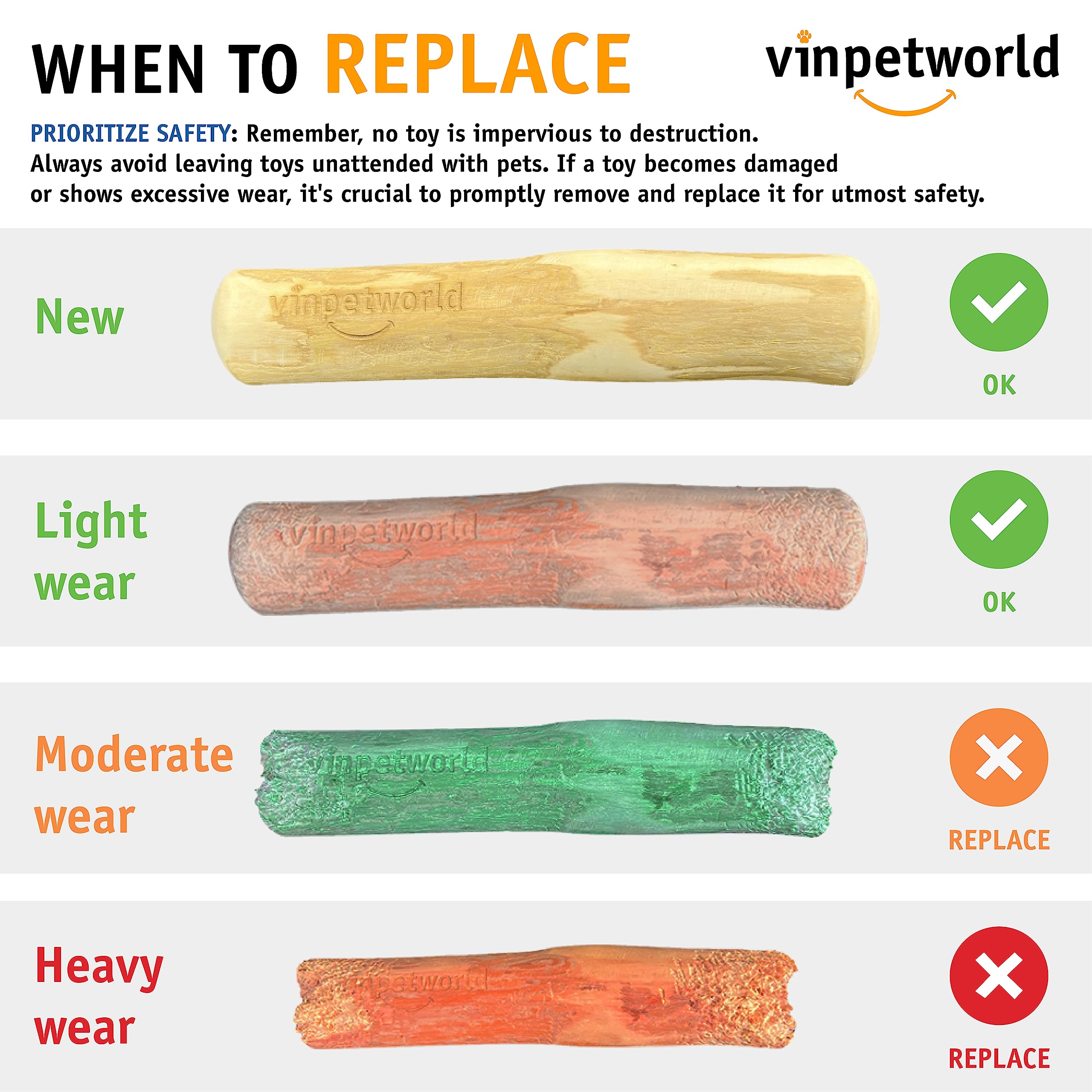 Vinpetworld Coffee Wood Dog Chew Toy | 100% Natural From Vietnam Forest (R) | Safe And Long-Lasting Real Coffee Wood | A Perfect Toy For Your Joyful Four-Legged Friend - Size S