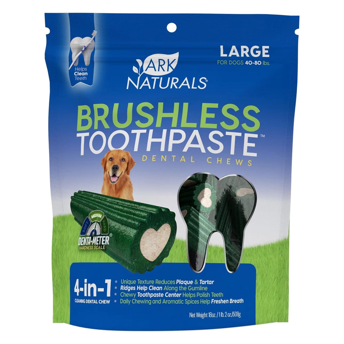 Ark Naturals Breath-Less Brushless-Toothpaste - Chewable - Large Dogs - 18 Oz