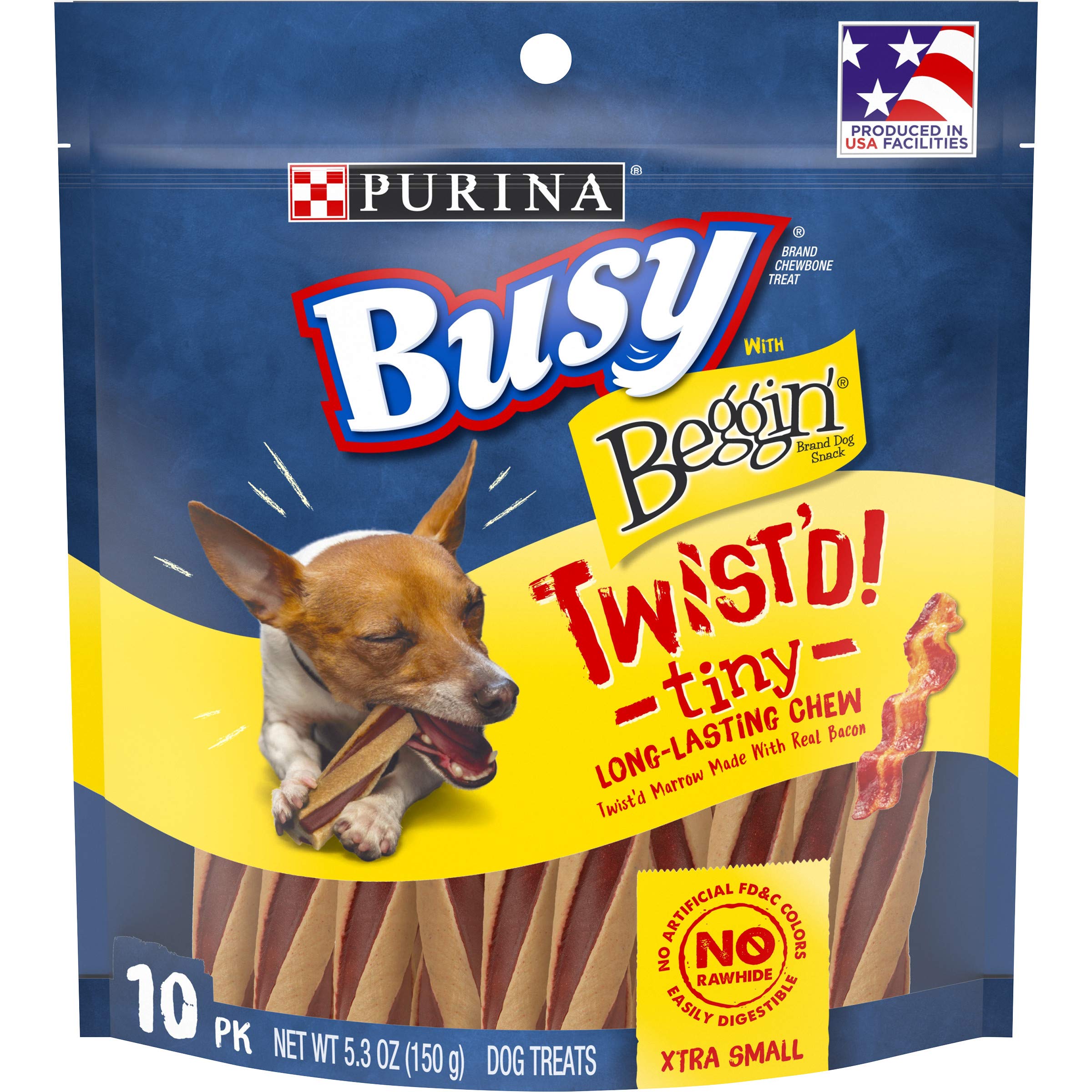 Purina Busy with Beggin Twistd Tiny Adult Dog Chew Bone Treats - (Pack of 6) 10 Ct. Pouches