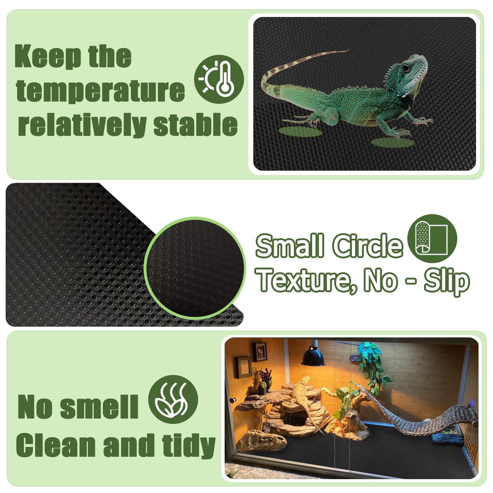 Qwr 118'' X 23.6''Thicker Reptile Carpet Mat For Tank Flooring, Bearded Dragon Tank Accessories,Reptile Terrarium Liner Substrat