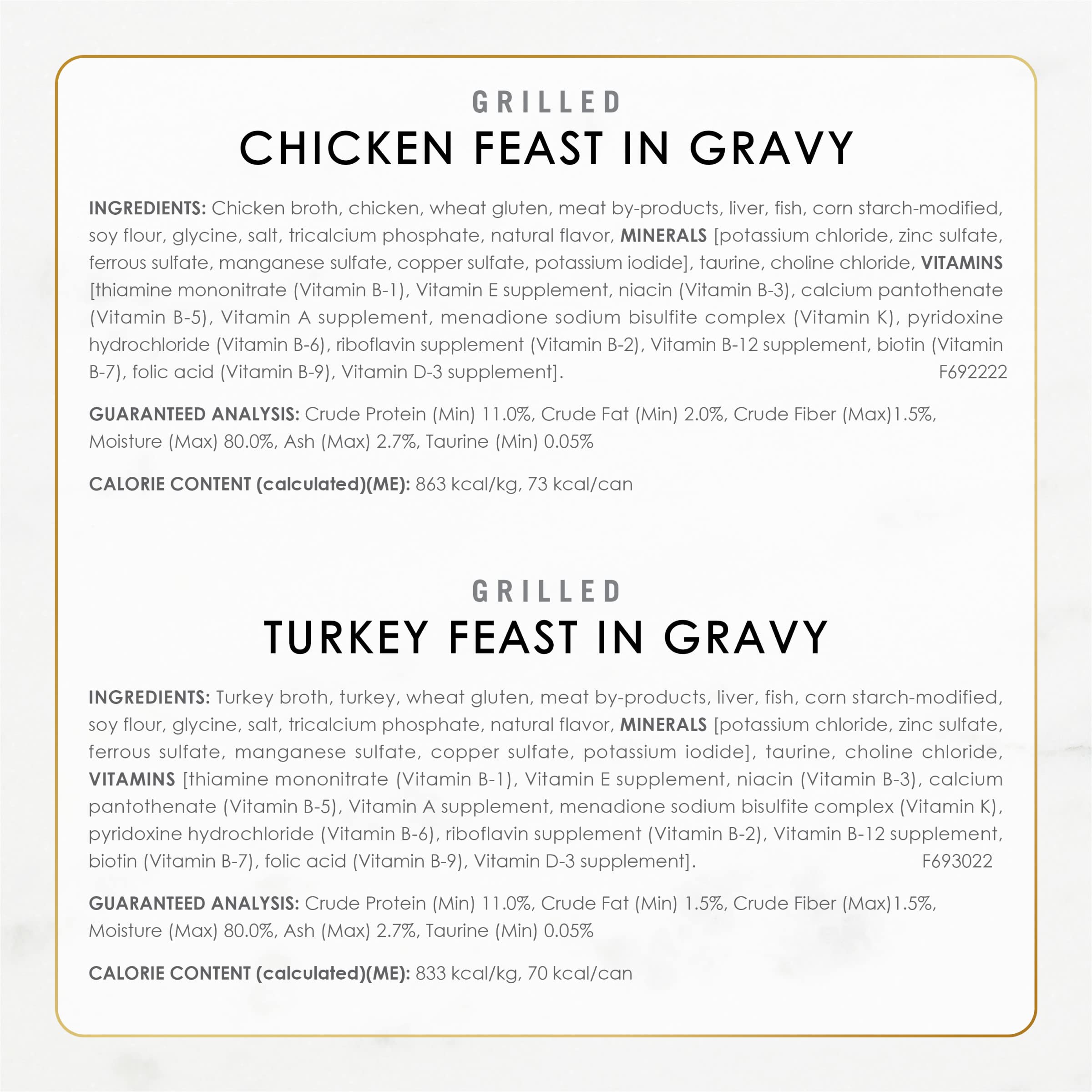 Purina Fancy Feast Grilled Wet Cat Food Poultry and Beef Collection Wet Cat Food Variety Pack - (Pack of 30) 3 oz. Cans