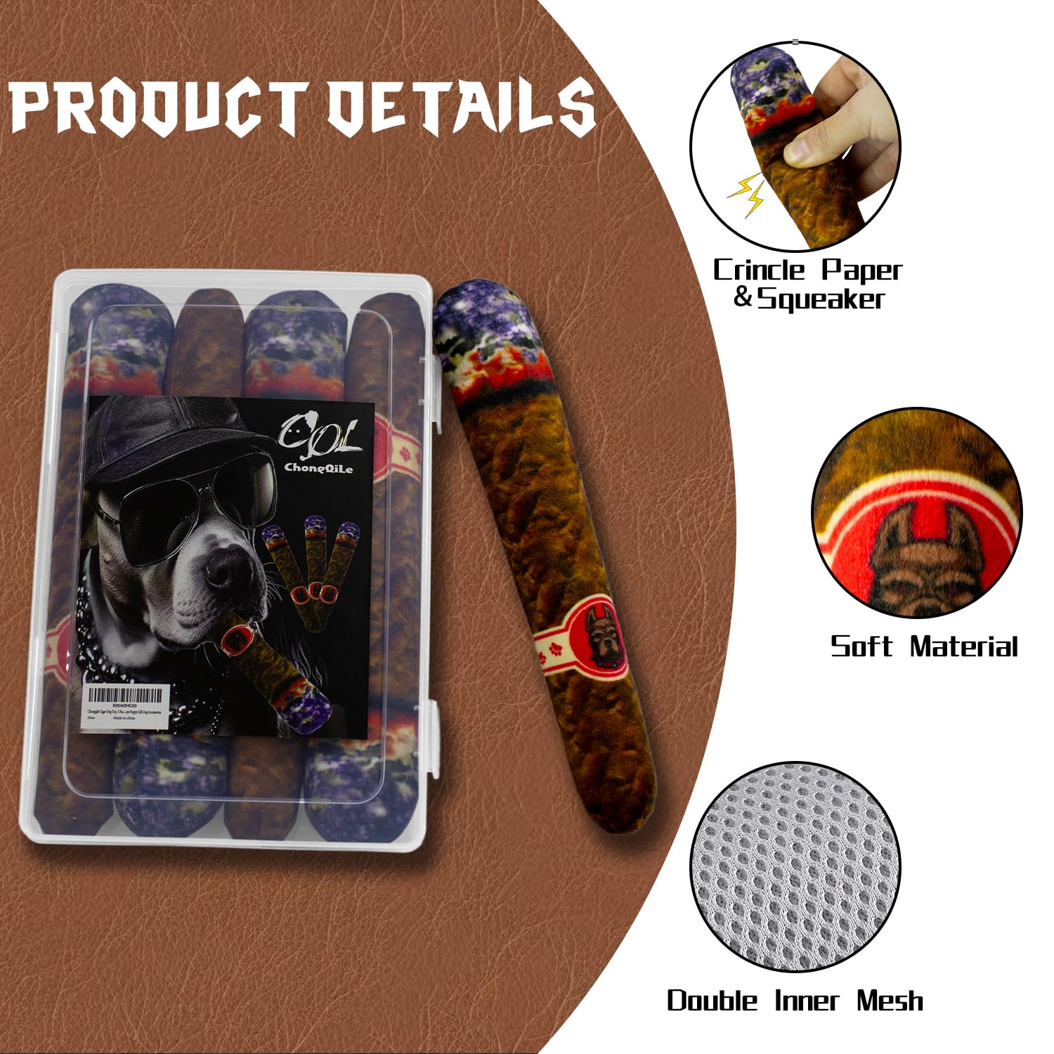 5 Pack Squeaky Toys With A Box, Funny Interactive Giggle Sound Plush Puppy Toys, Plush For Small To Medium Breed, Pet Chew Puppy