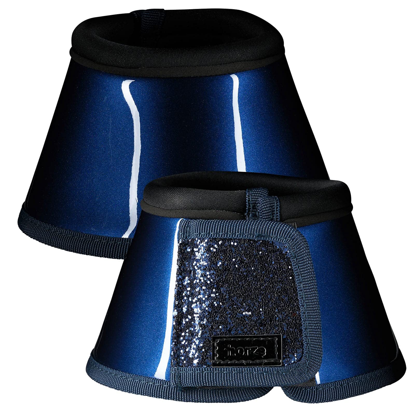 Horze Bell Boots With Glitter - Dark Blue - Medium