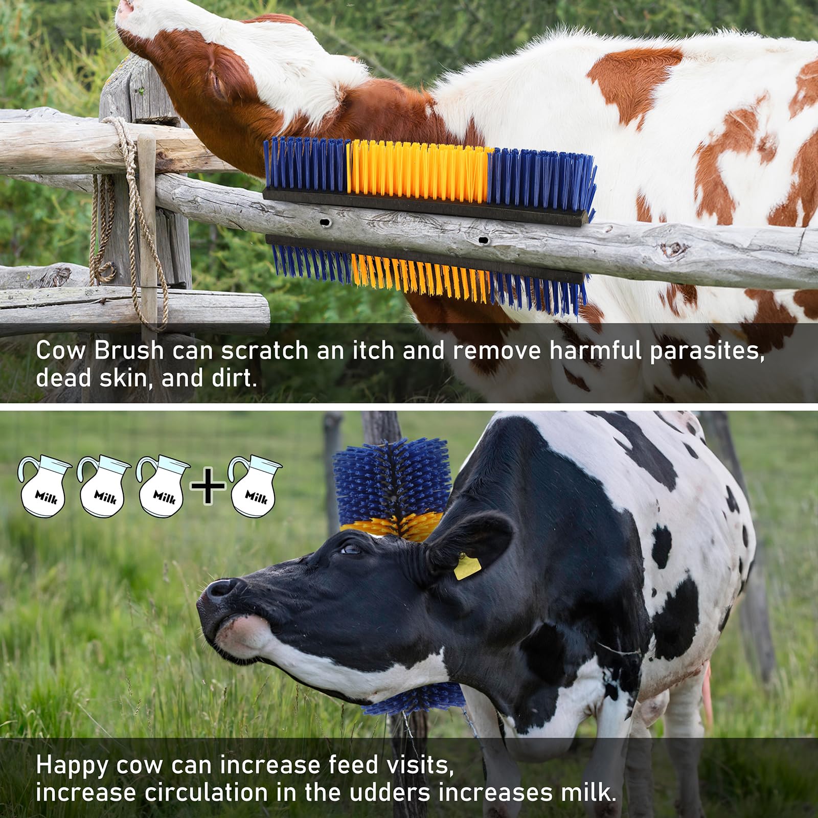 Livestock Scratch Brush, 2 Pcs Cow Brush With 4 Screws, Cattle Scratcher, Horse Brushes For Grooming, Cattle Supplies For Horse,