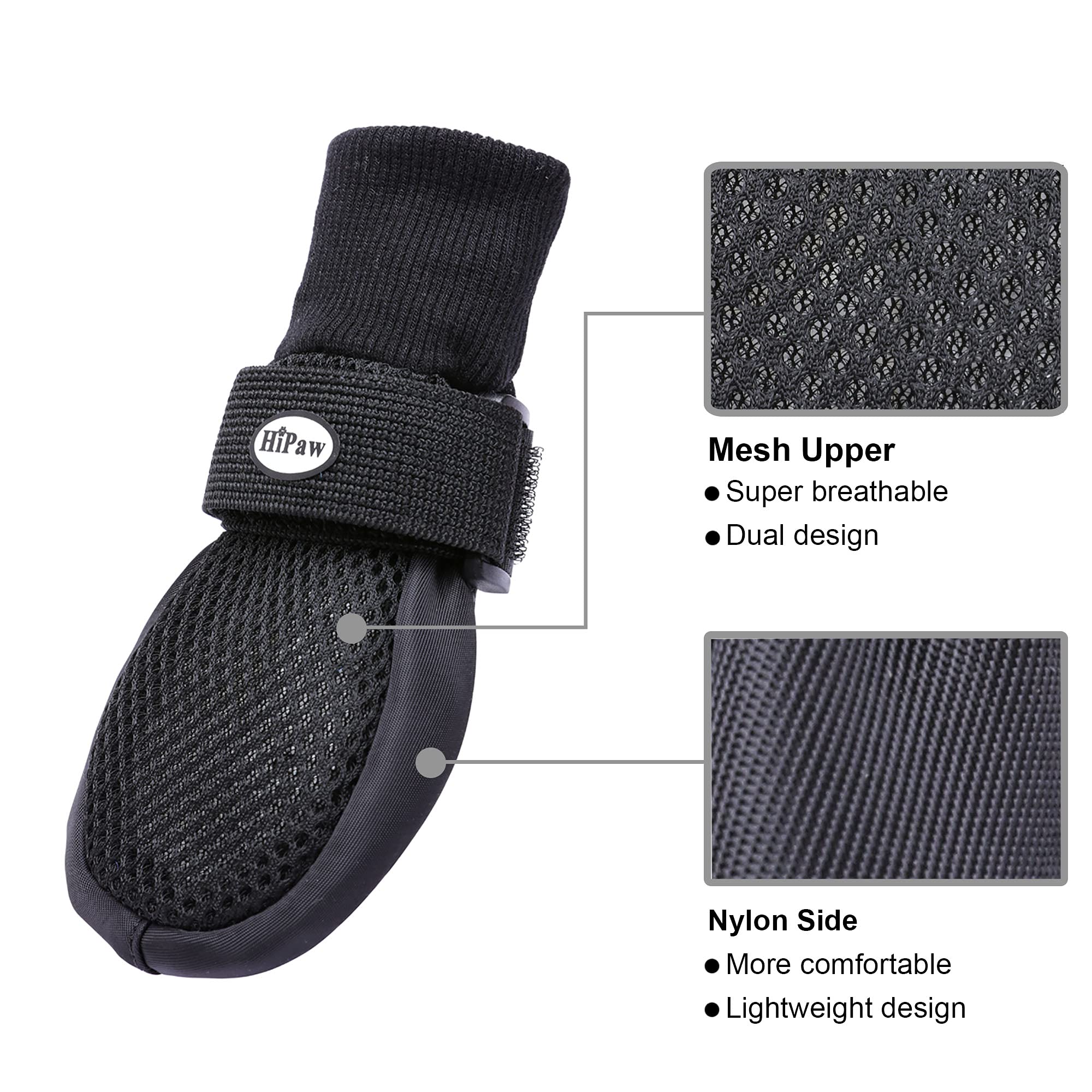 Hipaw Summer Breathable Dog Boots Nonslip Sole Paw Protector For Hardwood Floor