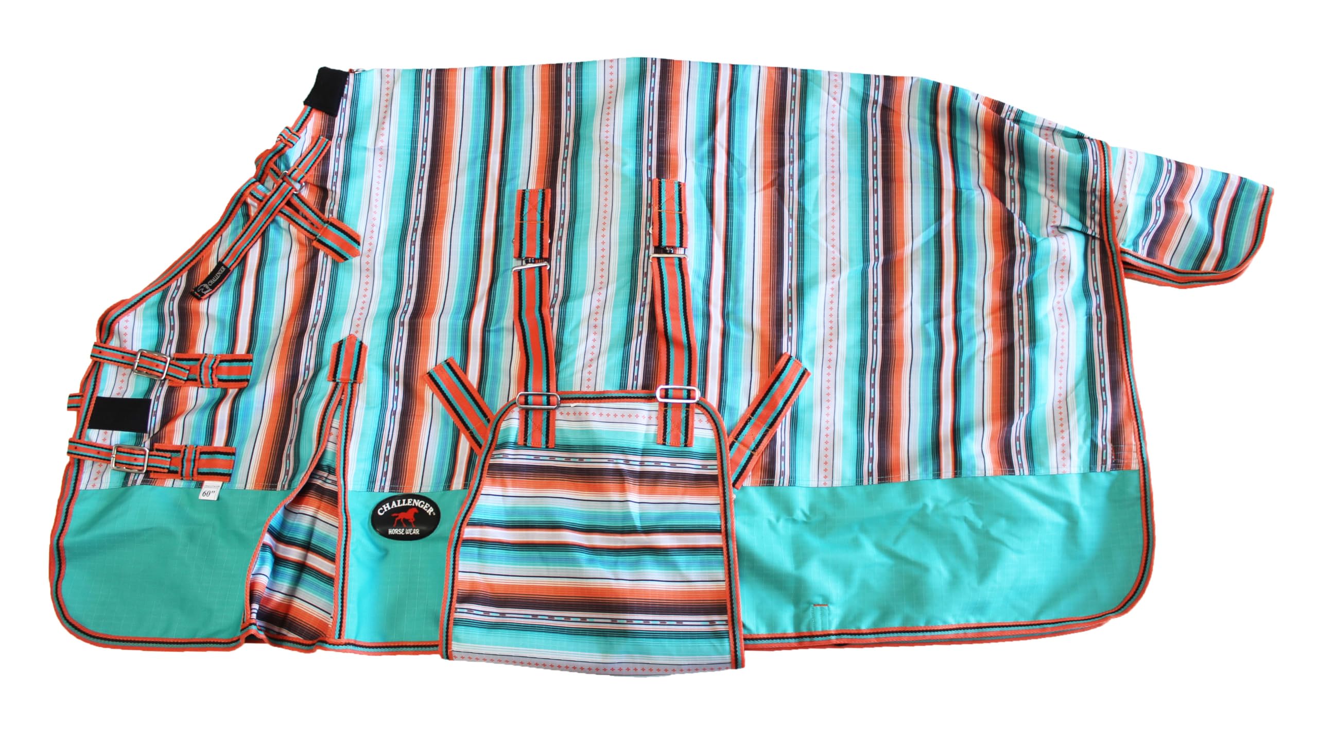 Challenger 78'' 1200D Turnout Lightweight Medium Bellyband Horse Winter Sheet Fleece Lining Serape 399Lg