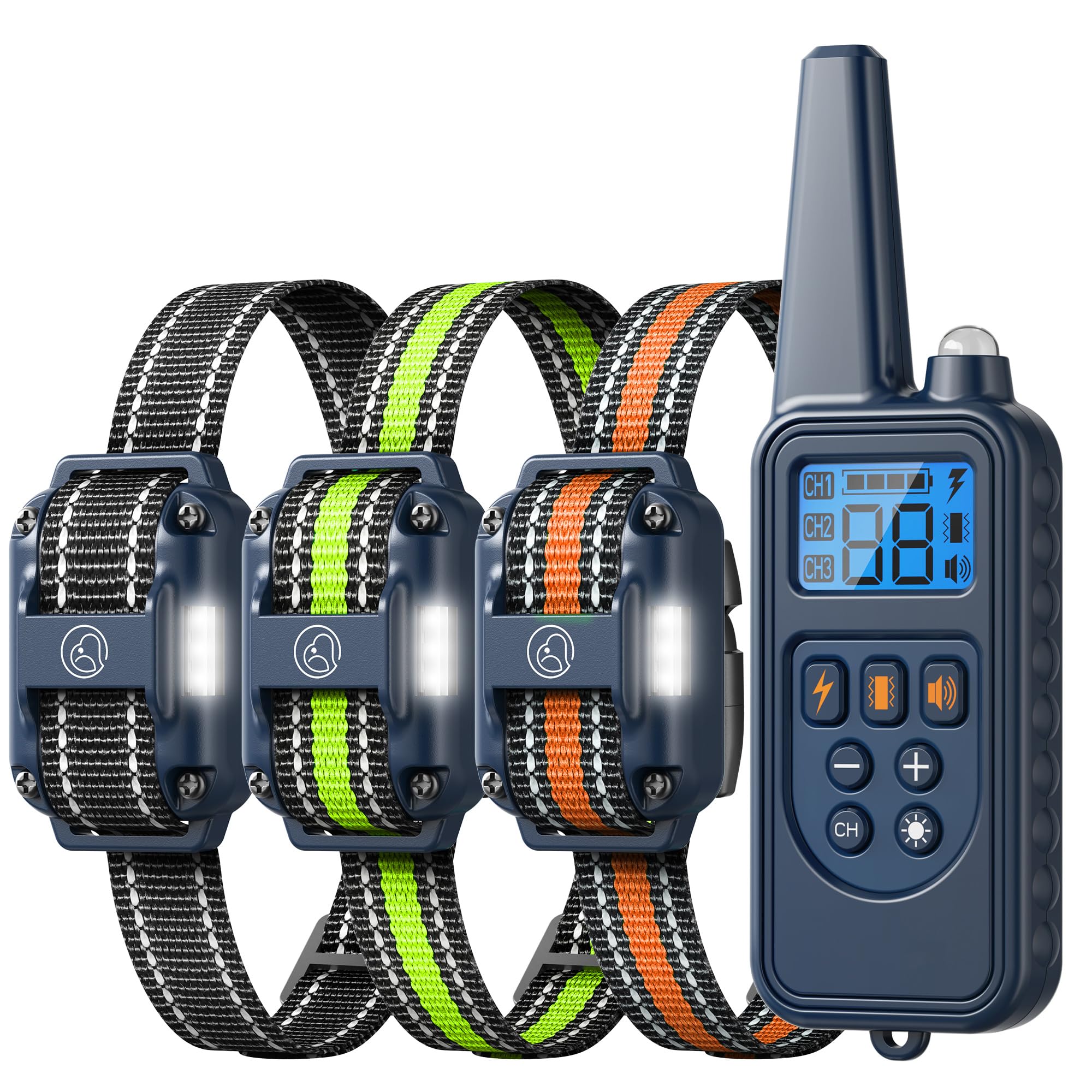 Heaflex Shock Collar With Remote, Dog Training Collar, 4 Training Modes With Beep, Vibration, Safe Shock, Led Light, 2600 Ft Wir
