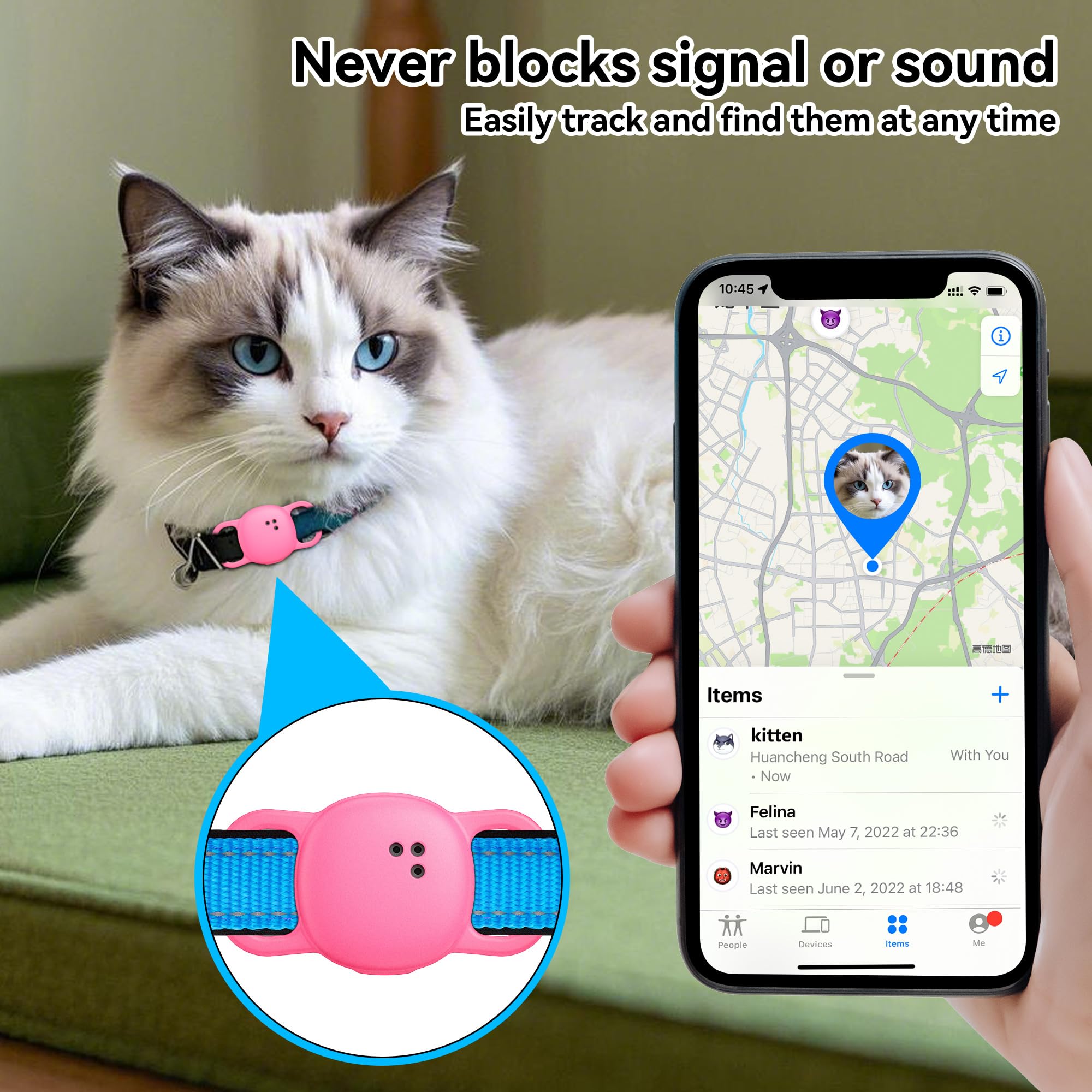 Ddj For Tile Life360 Sticker (2024) Tracker Cat Collar Case, 2-Pack Silicone Anti-Lost Protective Cover Tile Tracker Holder For