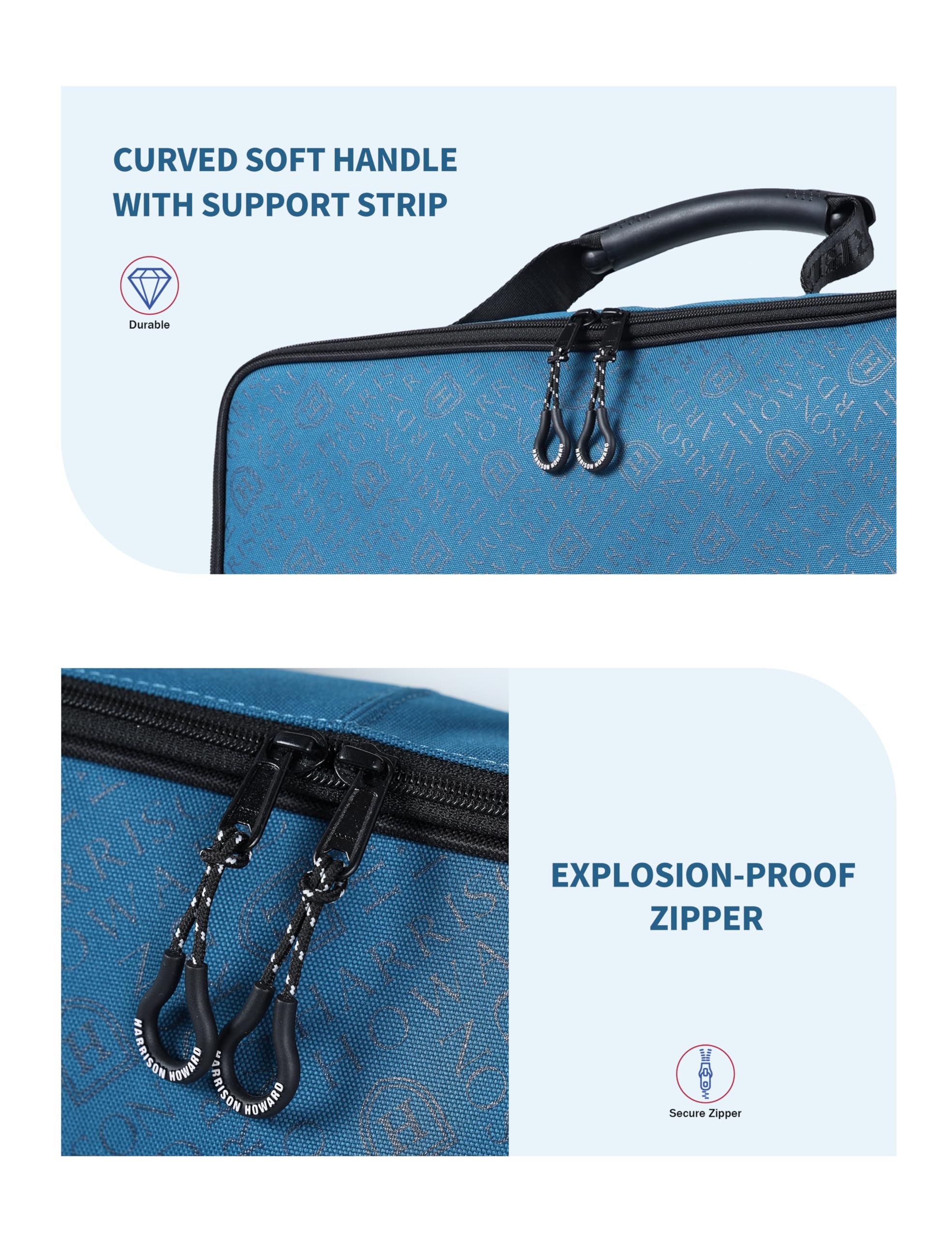 Harrison Howard Waterproof Bridle Bag Halter Bag for Horses with 3 Prong Tack Rack Sturdy Fabric Horse Tack Carry Bag Blue
