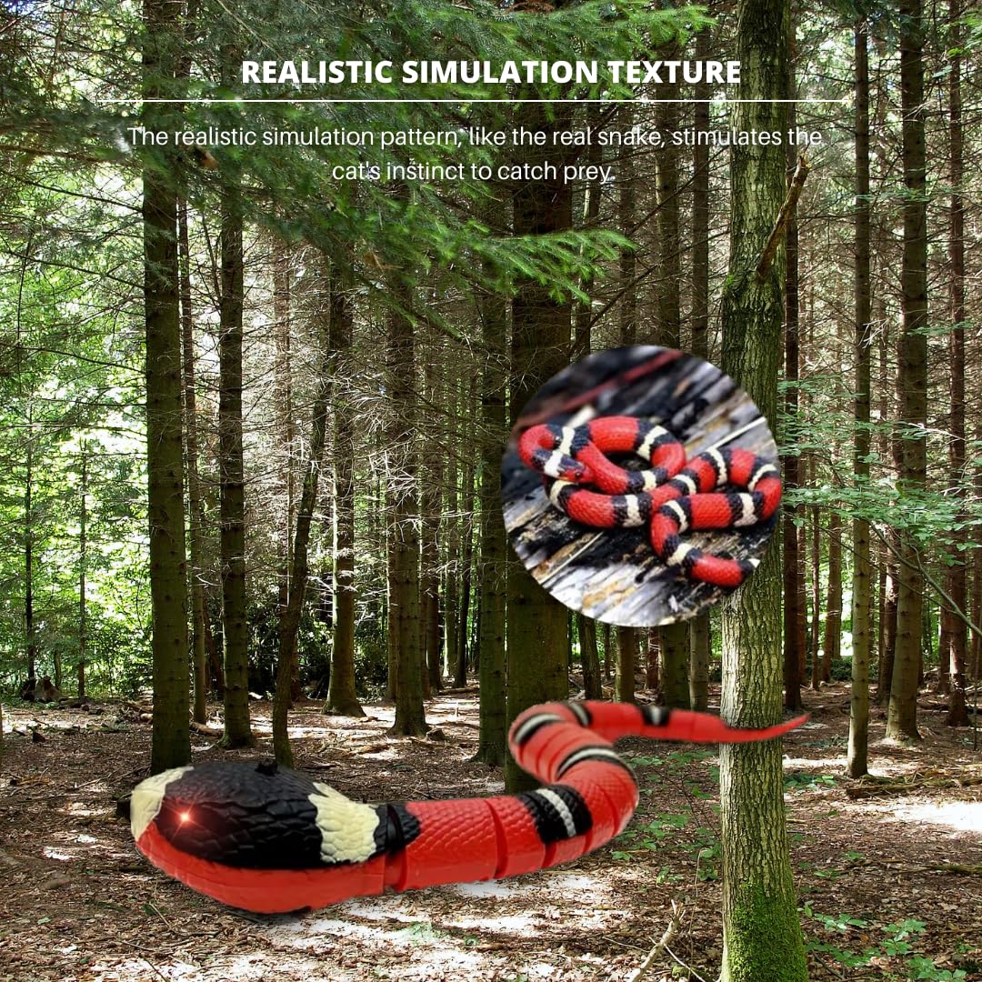 Interactive Electric Snake Cat Toy - Rechargeable Moving Robot For Bored Kittens & Adult Cats - Catnip-Infused Indoor Pet Toys F