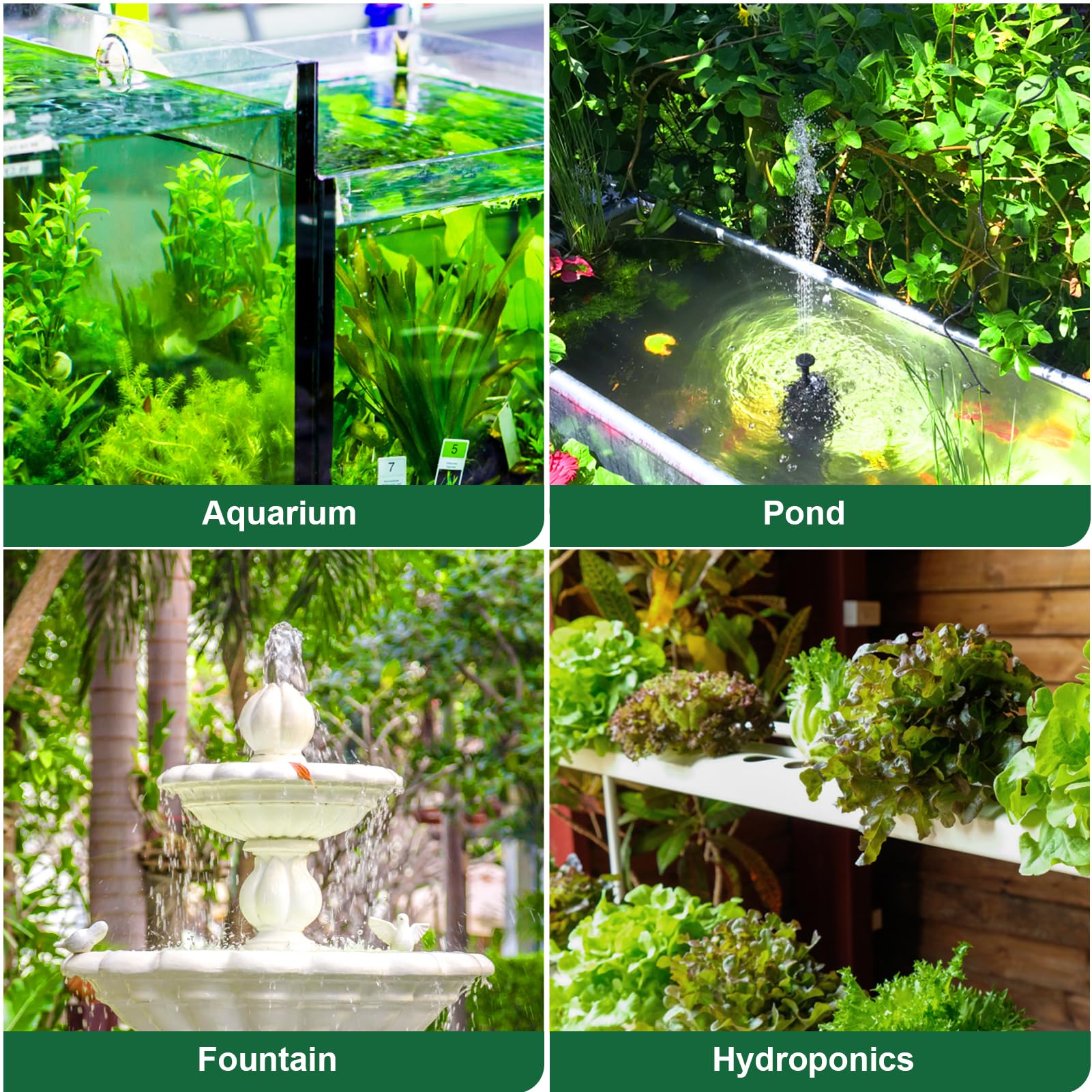 Growneer 2 Packs 550Gph Submersible Pump 30W Ultra Quiet Fountain Water Pump, 2000L/H, With 7.2Ft High Lift, 3 Nozzles For Aquarium, Fish Tank, Pond, Hydroponics, Statuary